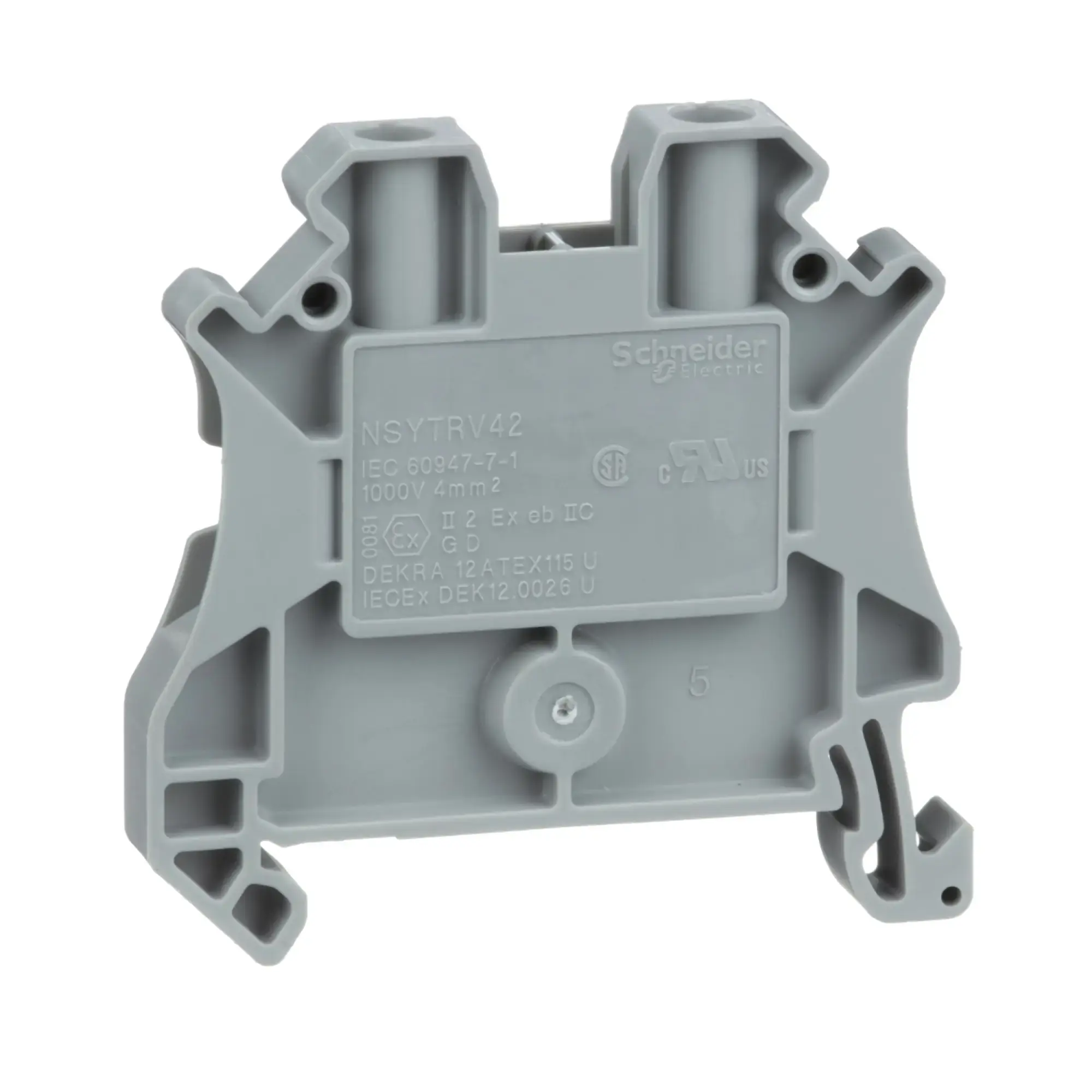 Schneider Electric NSYTRV42 Linergy Terminal Block for Through Wiring, 4mm2, 32A, 1 Level, 1x1, Screw, Grey (img_002) Schneider Electric NSYTRV42 Linergy Terminal Block for Through Wiring, 4mm2, 32A, 1 Level, 1x1, Screw, Grey (img_002)