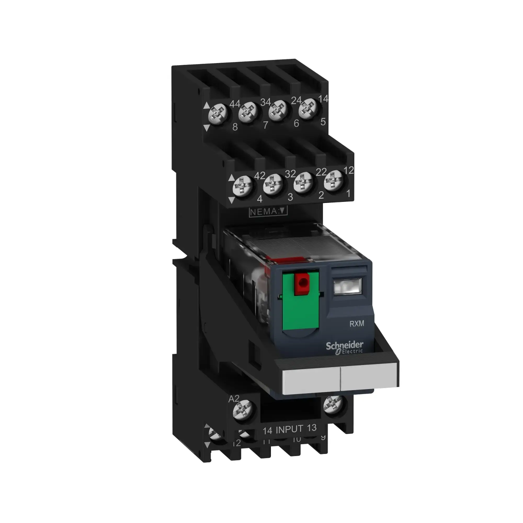 Schneider Electric RXM2AB2B7PVM Miniature Relay 2W 10A 24VAC LED Test Button Socket comb. Bracket Shield Mounted (img_005)