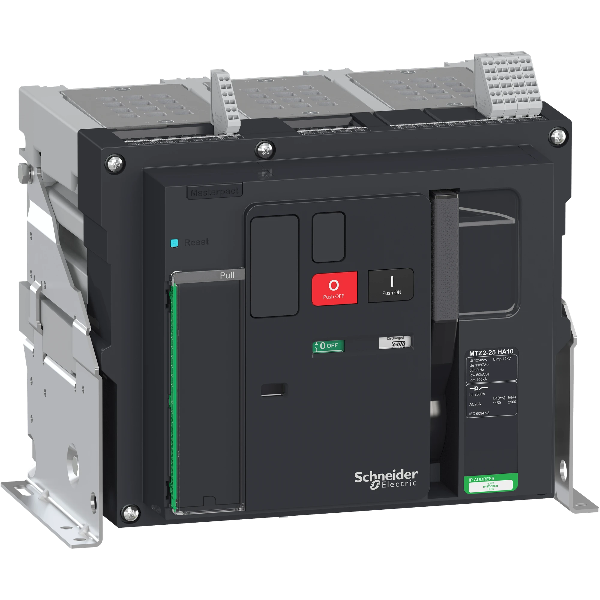Schneider Electric LV847265 MasterPacT MTZ2 25 HA10 2500A 3P Icm=105kApeak@1150V Fixed Mount Load Break Switch (img_001)