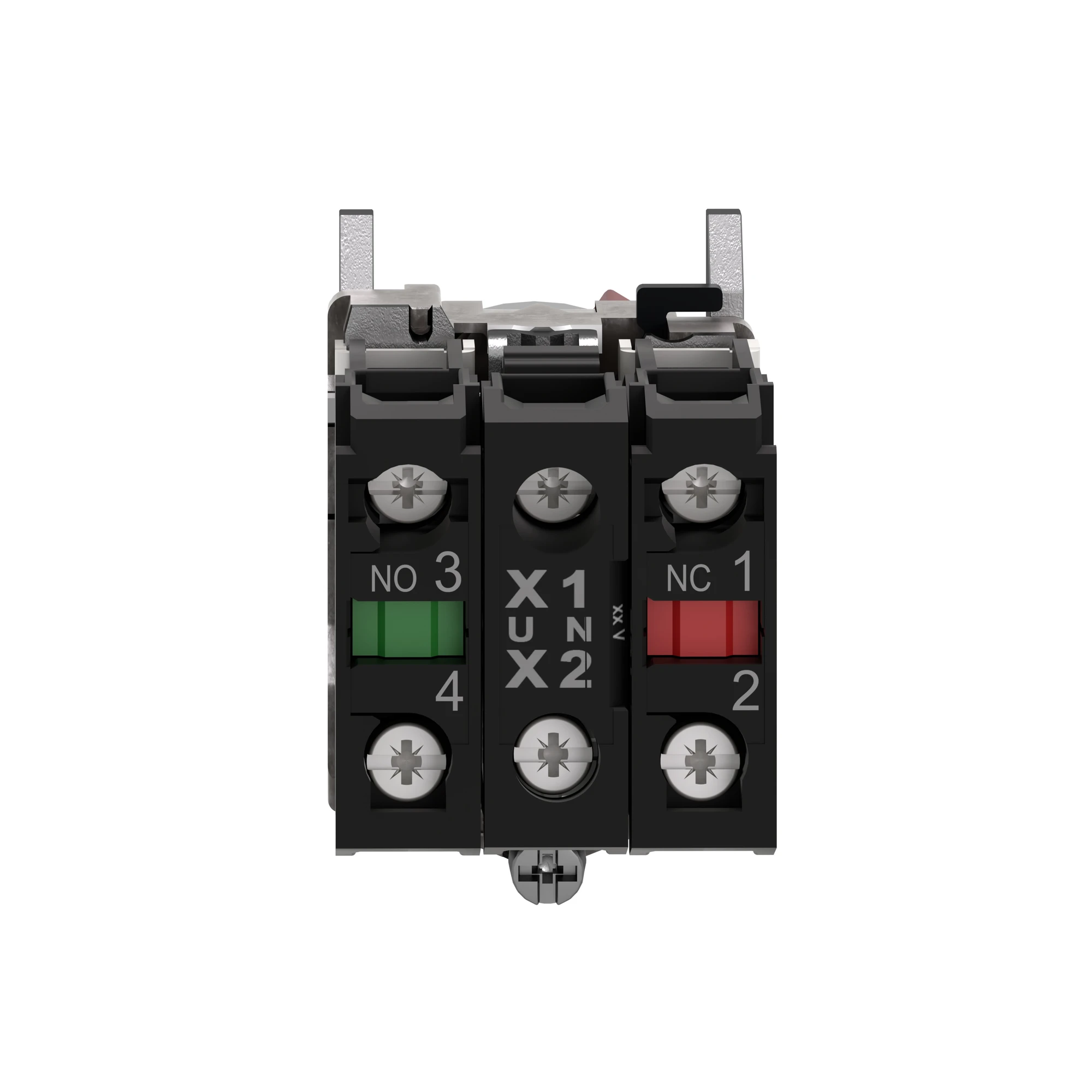 Schneider Electric XB4BK124B5 Illuminated Selector Switch, Harmony XB4, Metal, 22mm, Red, Universal LED, 2 Positions, 1NO+1NC, 24V ACDC (img_002)