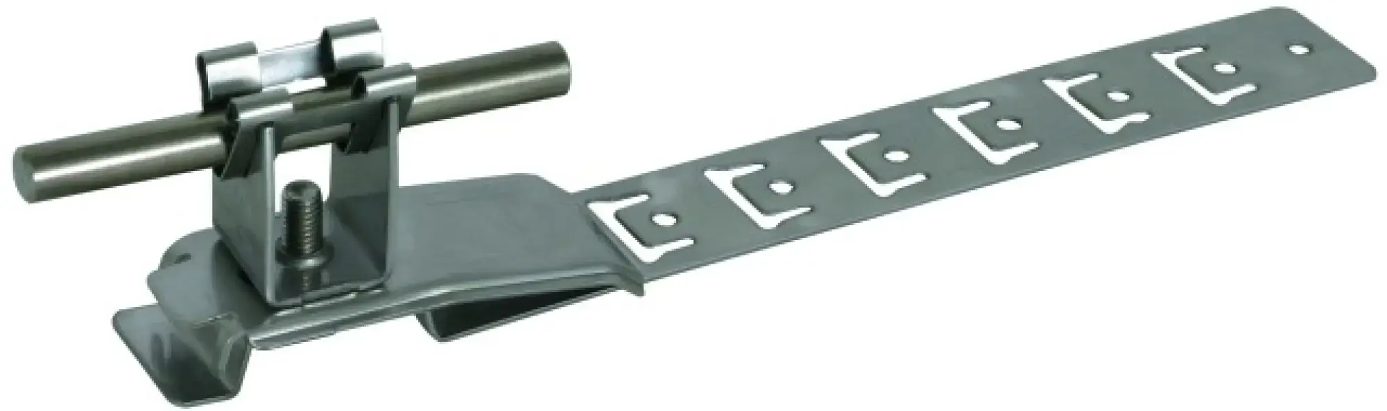 Dehn 206289 Roof conductor holder UNIgrip StSt H 20mm f. Rd 8mm w. clamp. part a. brace L 205mm (img_001)