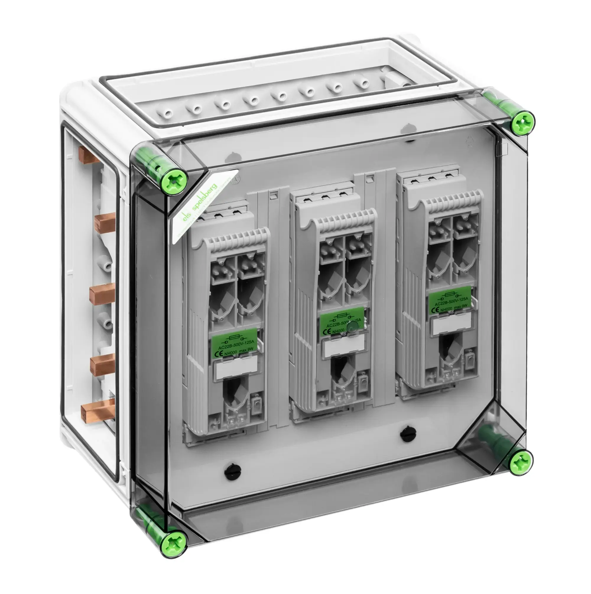 Spelsberg 04623584 NH fuse enclosure, Type of protection IP65, Impact strength IK08, Protection class II, Rated voltage 690V AC, Halogen free (img_001) Spelsberg 04623584 NH fuse enclosure, Type of protection IP65, Impact strength IK08, Protection class II, Rated voltage 690V AC, Halogen free (img_001)