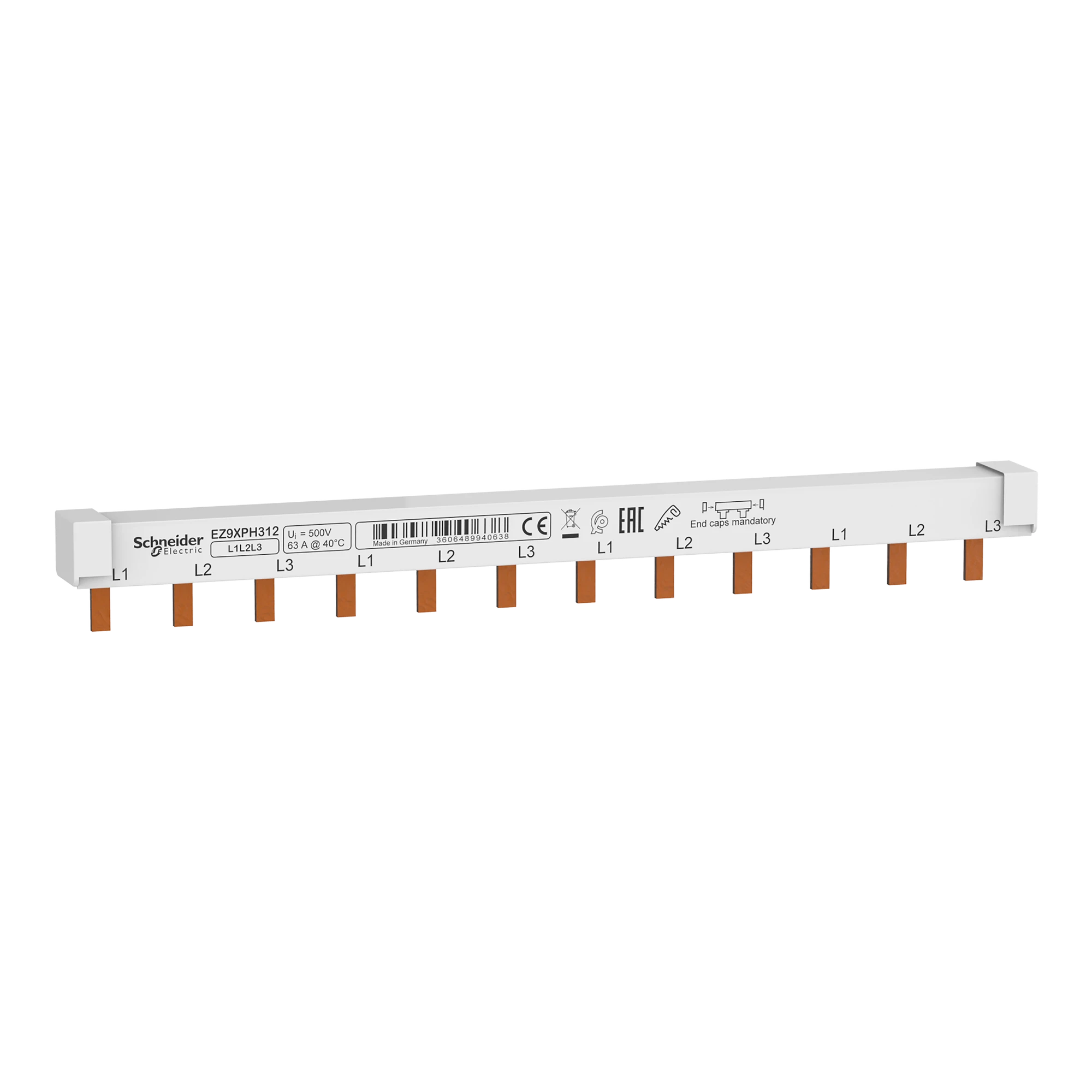Schneider Electric EZ9XPH312 Phase busbar bridge 3P 12 modules 63A (img_001) Schneider Electric EZ9XPH312 Phase busbar bridge 3P 12 modules 63A (img_001)