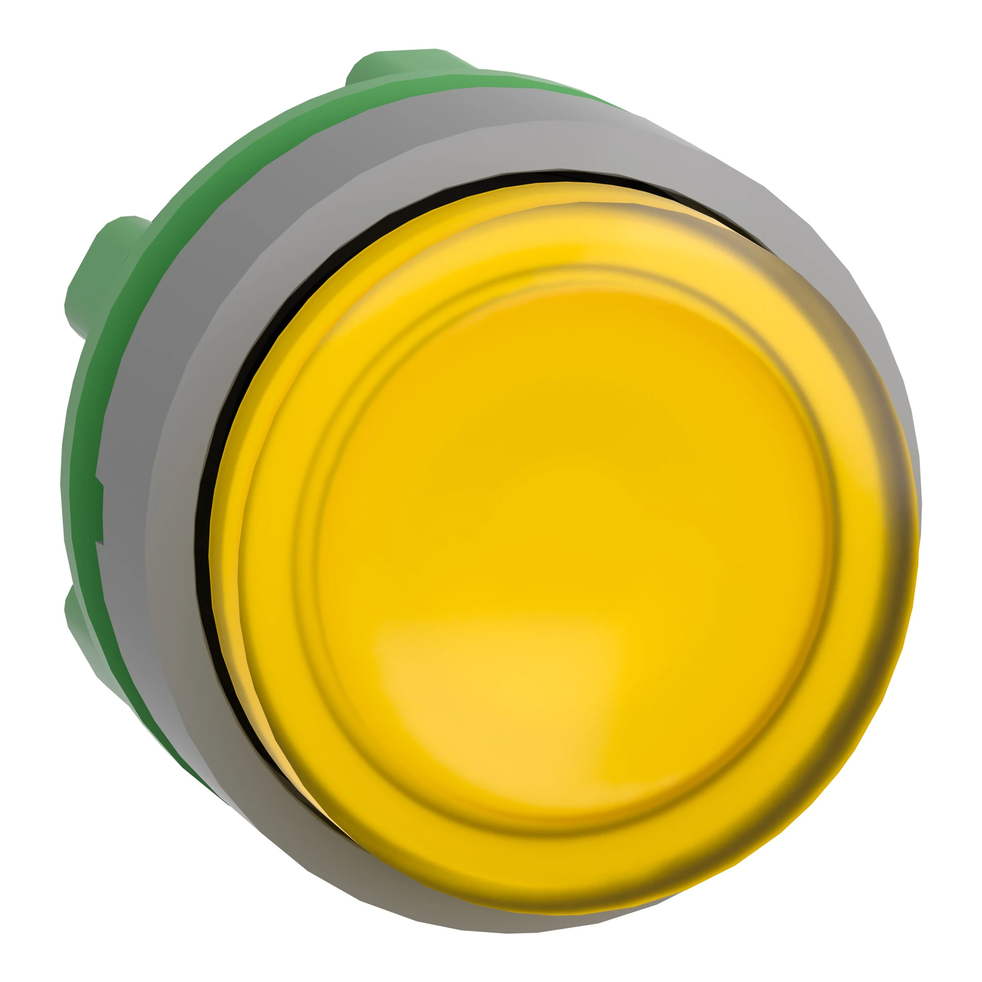 Schneider Electric ZB5AW183C0 Illuminated Push Button, Front Element, Harmony XB5, Plastic, 22mm, Light Grey, Yellow, Projecting, for Universal LED (img_001)
