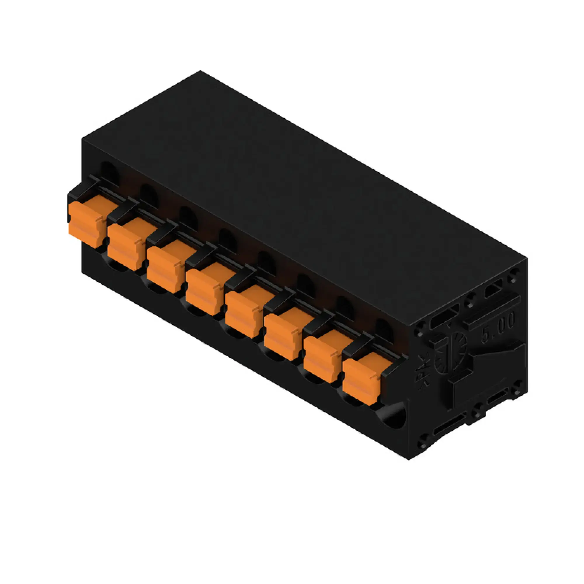 Weidmüller 1424830000 PCB terminal, 320 V, 24 A, Pitch in mm: 5.00, 2.5 mm², Number of poles: 8, PUSH IN with actuator, THT solder connection, 90°, Box (img_001)