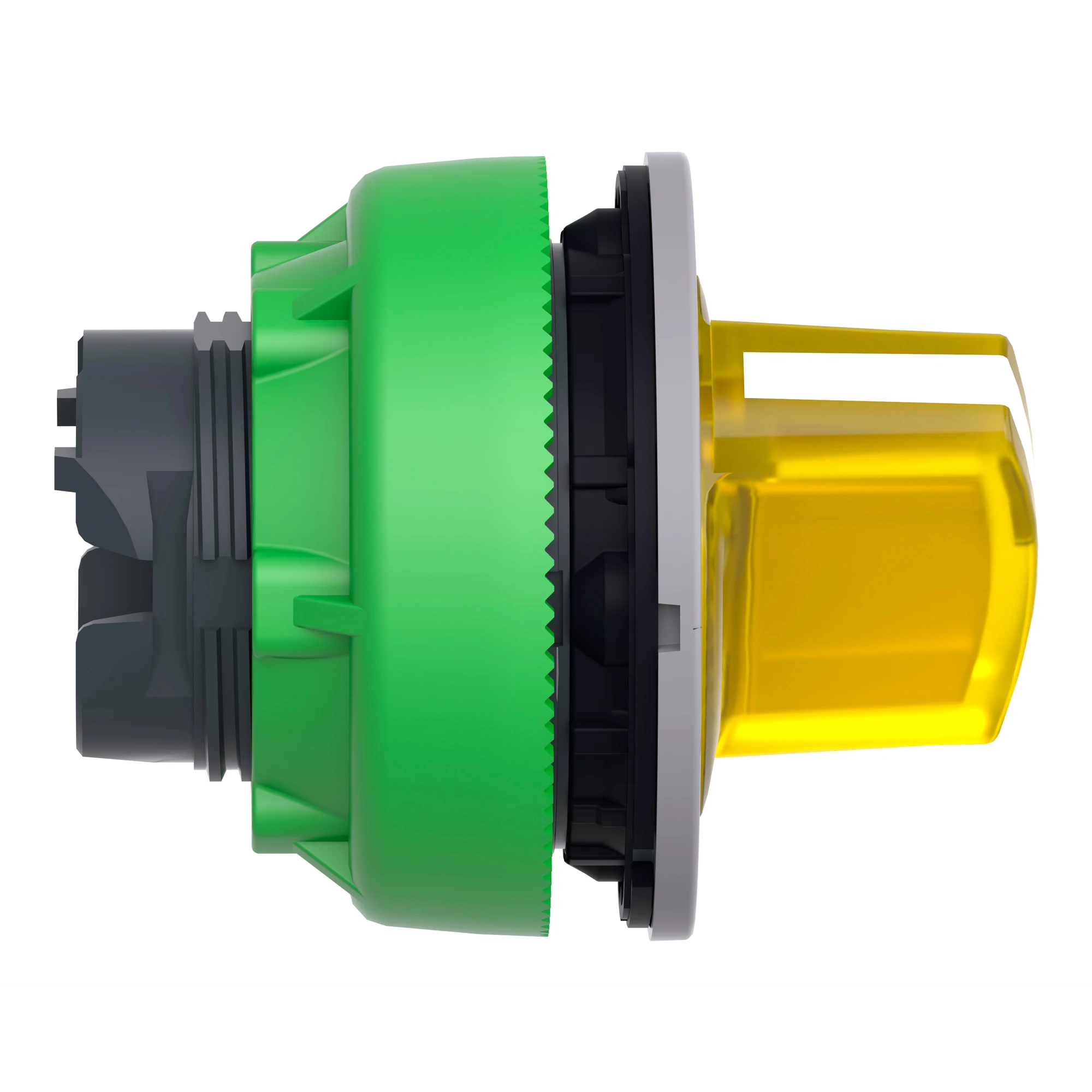 Schneider Electric ZB5FK1483C0 Illuminated selector switch, front element, Harmony XB5F, plastic, 30mm, yellow, for universal LED, 2 positions, momentary (img_002)