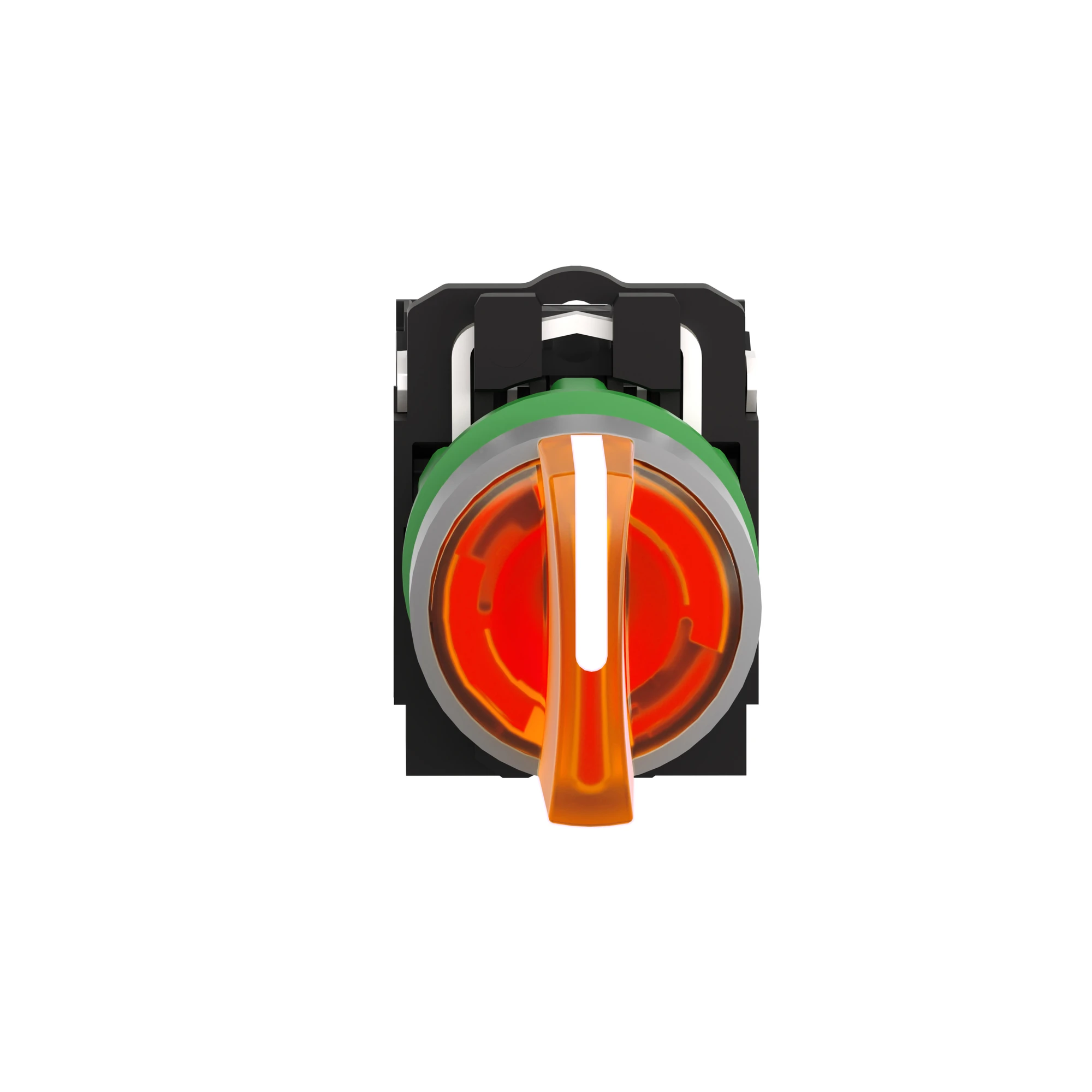 Schneider Electric XB5AK135M5C0 Pilot light selector switch, Harmony XB5, plastic, light gray, orange, 22mm, universal LED, 3 positions, 1NO+1NC, 230-240V AC (img_005)