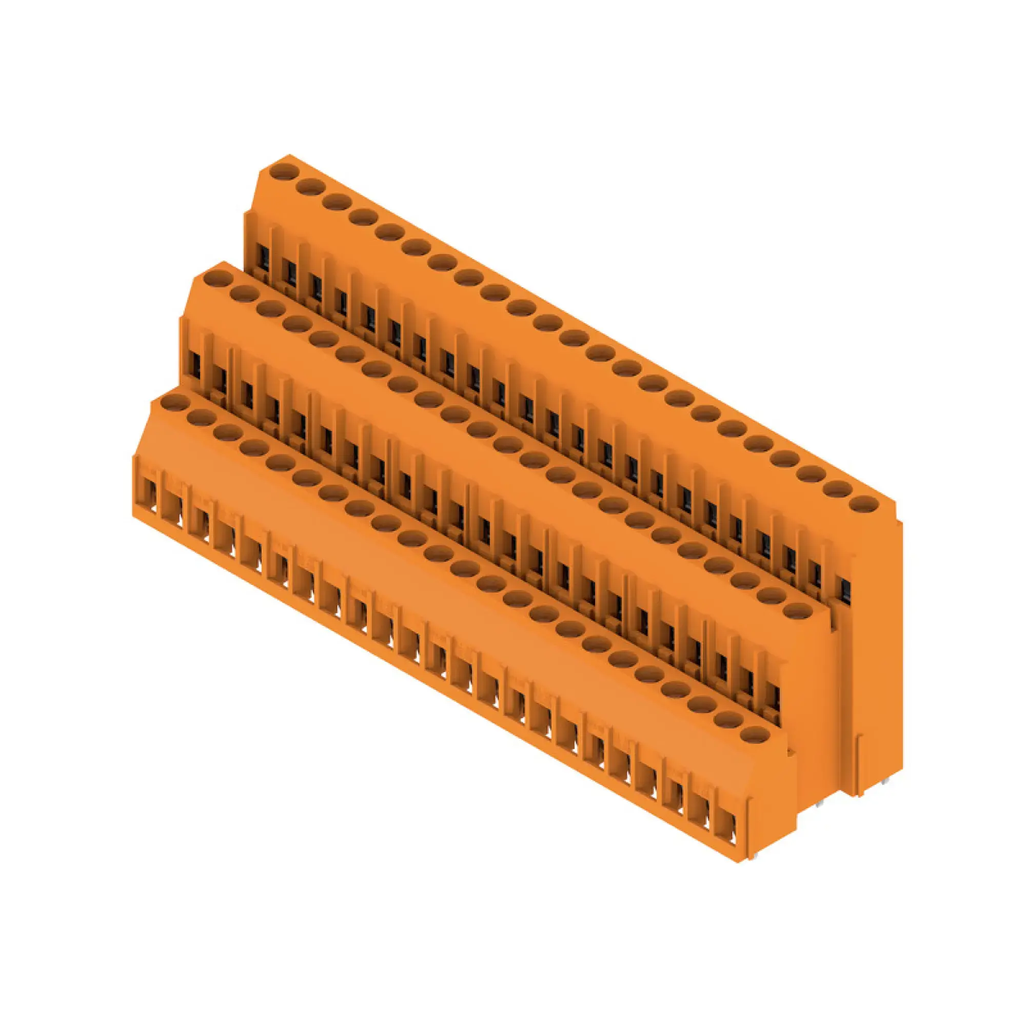 Weidmüller 1979250000 PCB terminal, 320 V, 32.5 A, Pitch in mm: 5.08, 6 mm², Number of poles: 69, Clamping yoke connection, THT solder connection, 90°, Box (img_001)