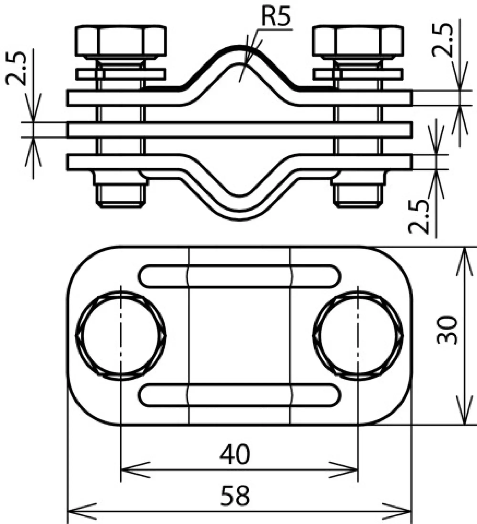 Dehn 459200 UNI disconn. clamp StSt 200kA w. interm. plate f. 2xRd 10mm or 1xRd 10mm/Fl 30mm (img_002) Dehn 459200 UNI disconn. clamp StSt 200kA w. interm. plate f. 2xRd 10mm or 1xRd 10mm/Fl 30mm (img_002)