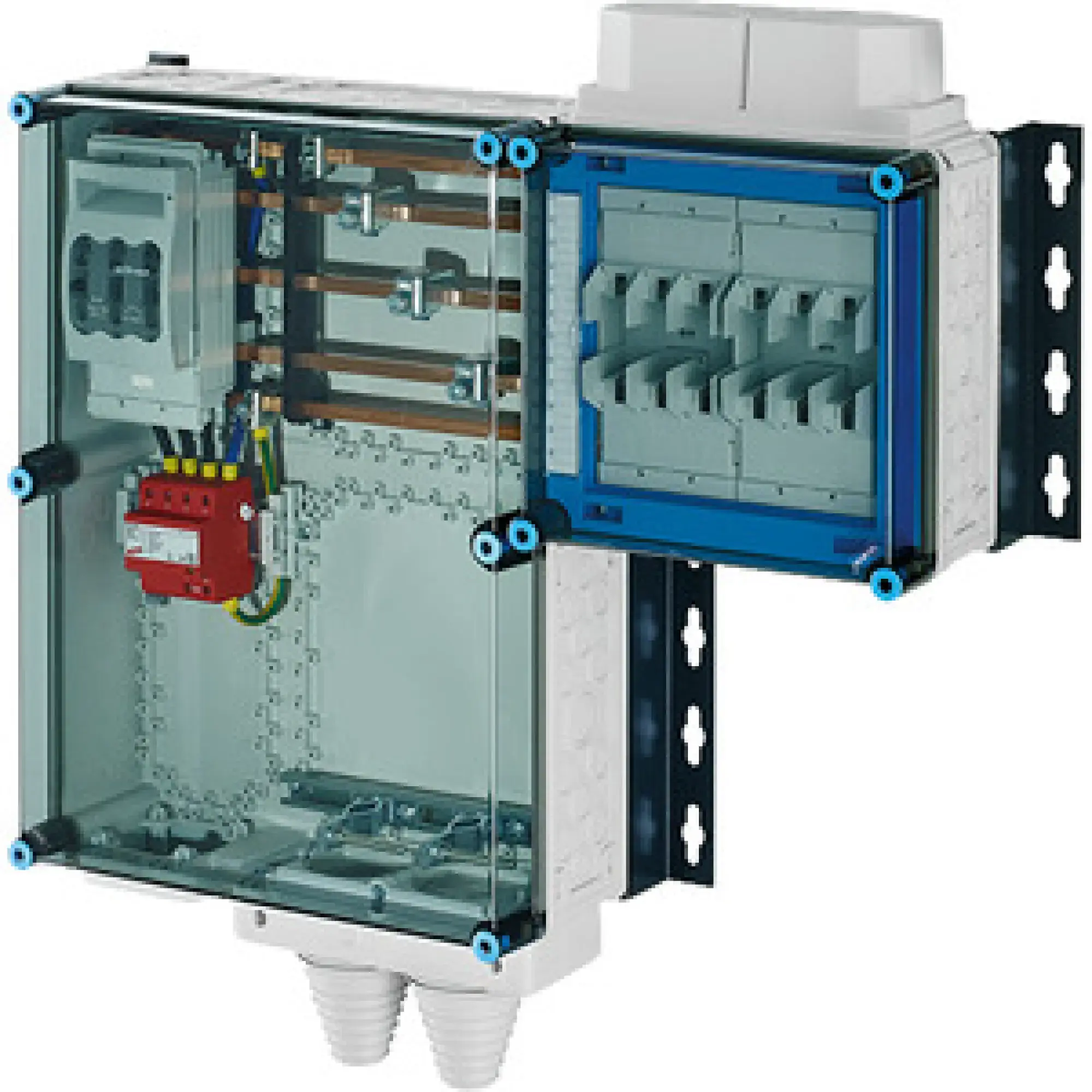 Hensel 20001504 anschlussfertiger Verteiler 2x3xNH 00 , 125 A, 5polige Sammelschiene 250 A Mi AS 6142 S (img_001)