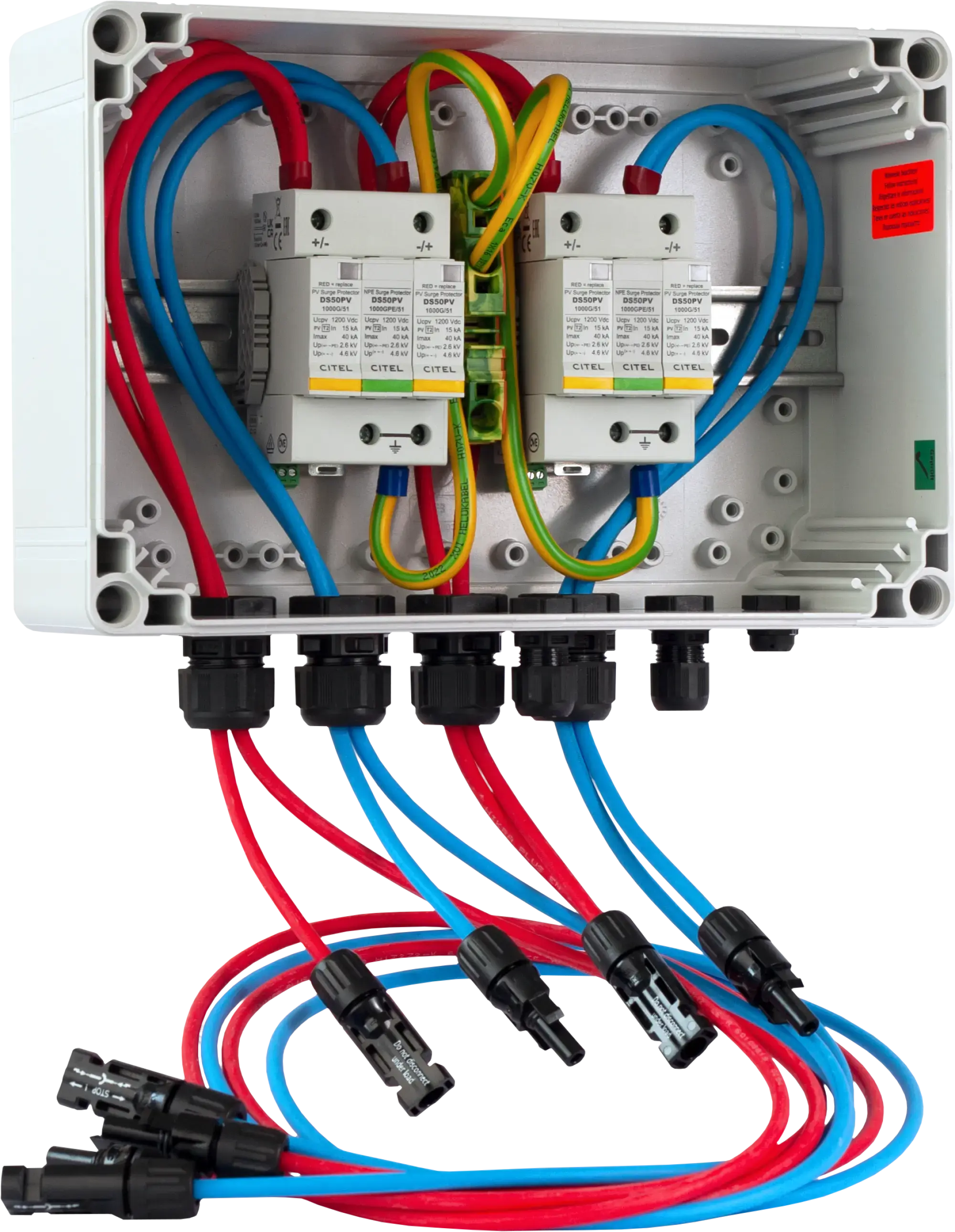 Citel 158574 Generatoranschlusskasten mit SPD Typ 2 bis 1200 VDC, 2-MPPT, 1 String MC4 (img_001)