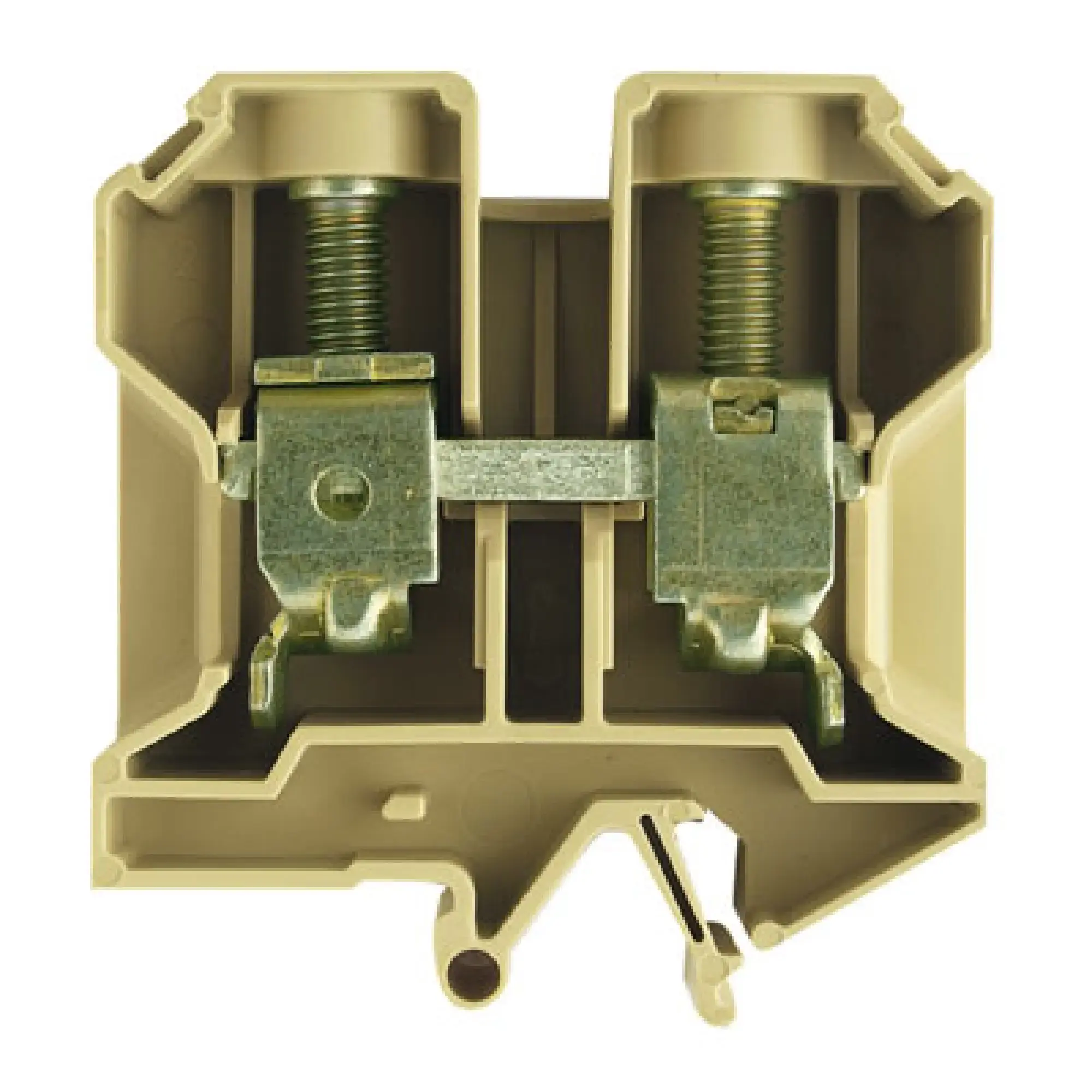 Weidmüller 0550660000 Feed-through terminal block, Screw connection, beige / yellow, 35 mm², 125 A, 800 V, Number of connections: 2 (img_001) Weidmüller 0550660000 Feed-through terminal block, Screw connection, beige / yellow, 35 mm², 125 A, 800 V, Number of connections: 2 (img_001)