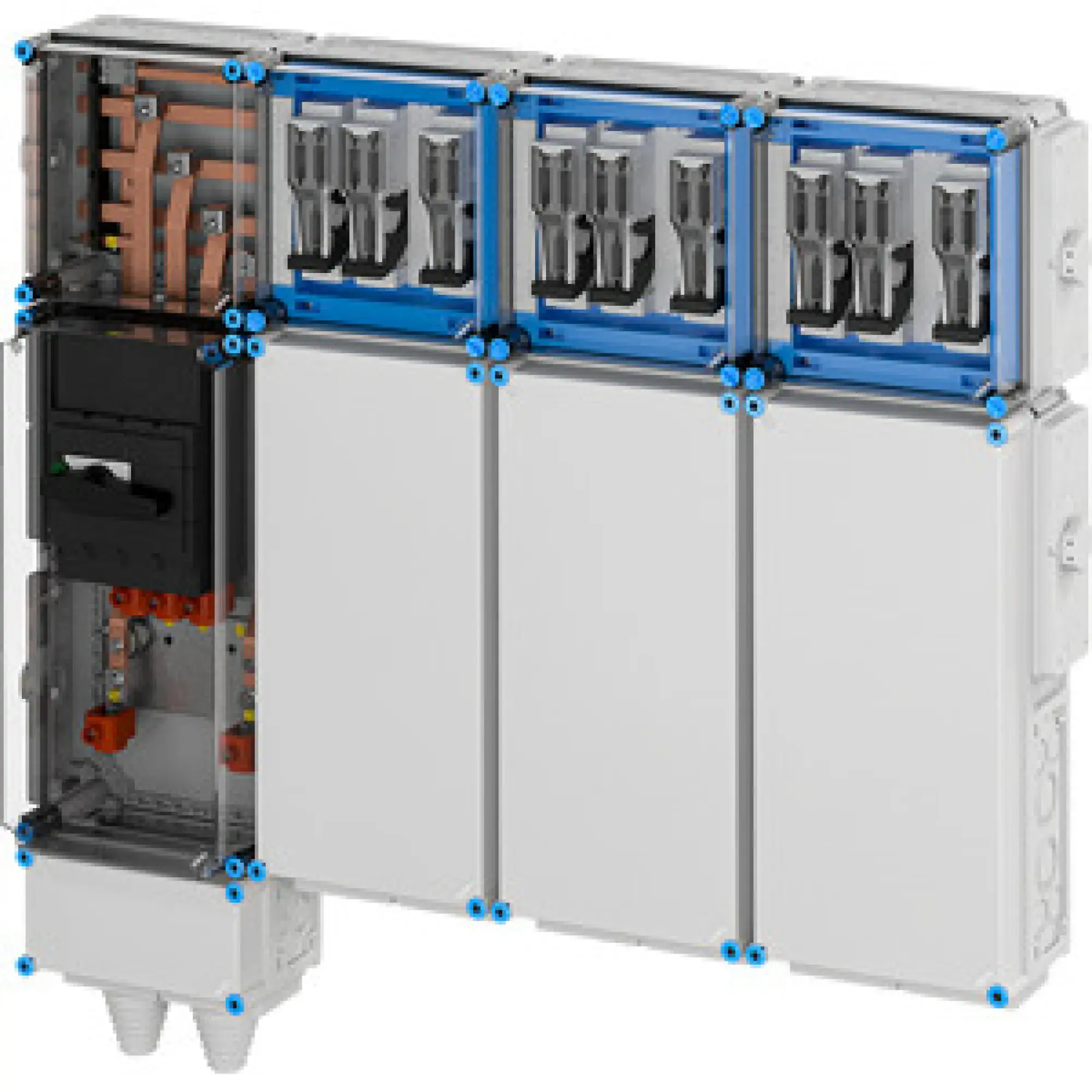 Hensel 65000226 Ladeverteiler für bis zu 9 Doppelladepunkte à 22kW Mi EV 44kW 9000 (img_001)