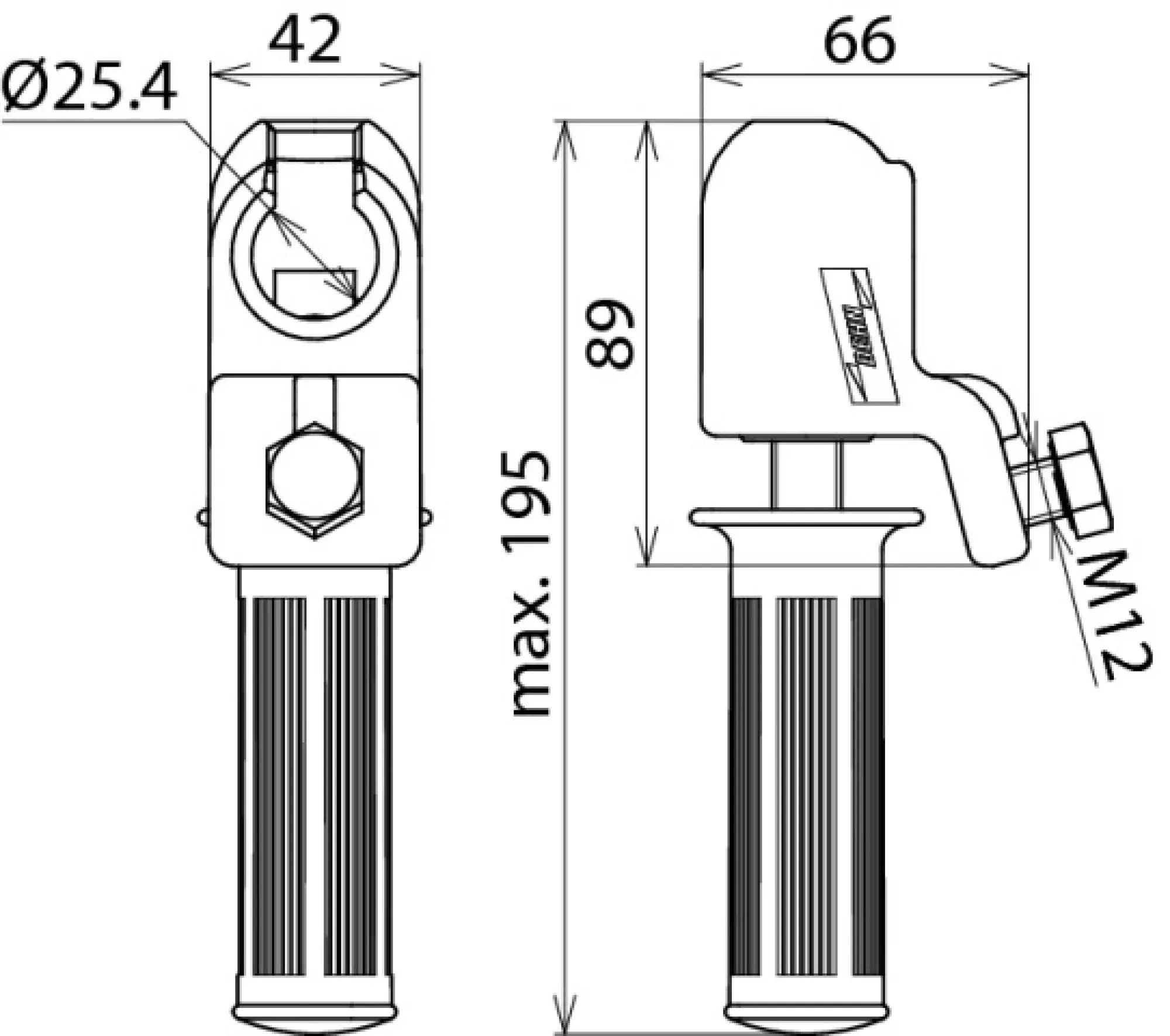 Dehn 772323 Ball head cap, D 25mm, rigid, with handle for cables 16-150mm² (img_002) Dehn 772323 Ball head cap, D 25mm, rigid, with handle for cables 16-150mm² (img_002)