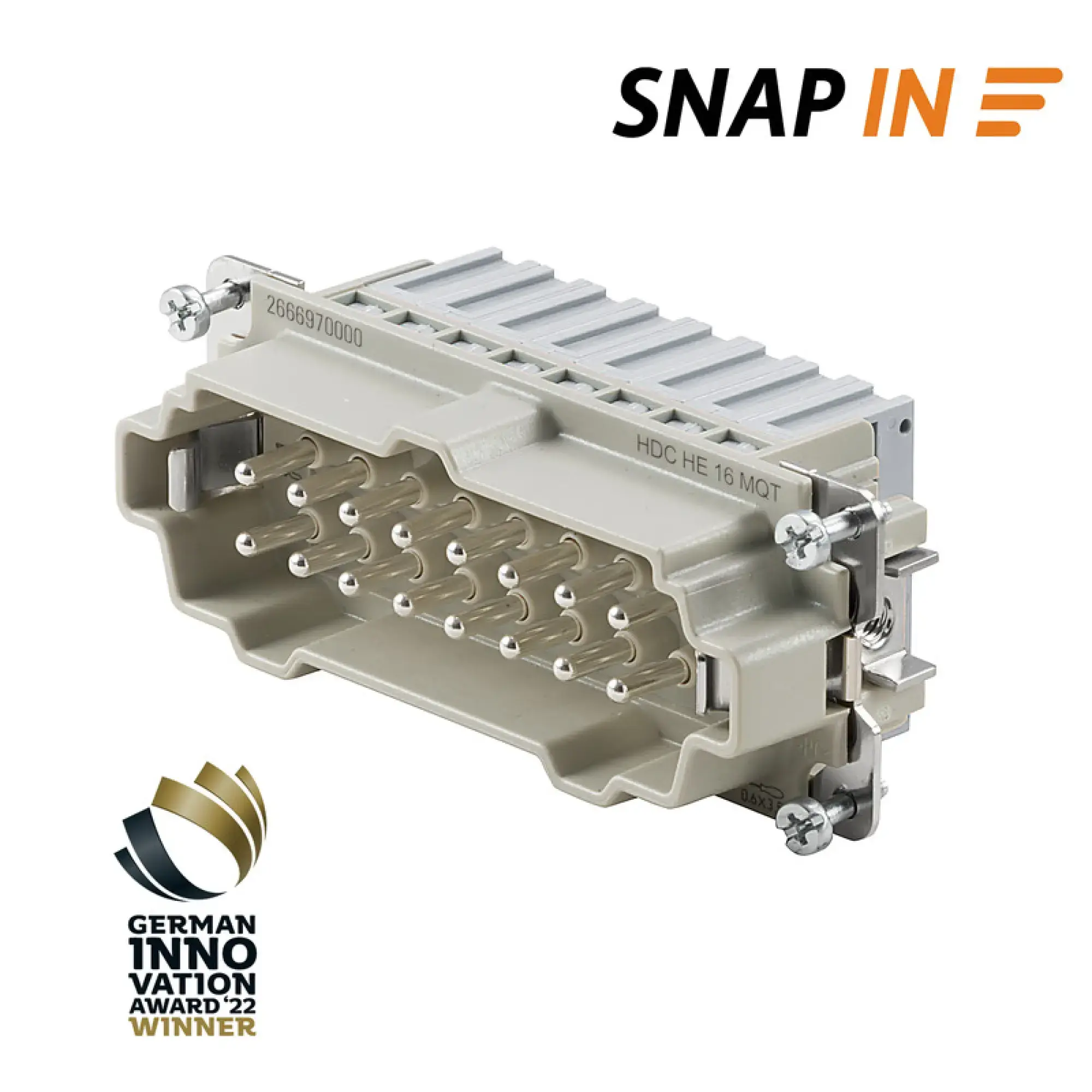 Weidmüller 2666970000 Contact insert (industry plug-in connectors), Male, 500 V, 16 A, Number of poles: 16, SNAP IN, Size: 6 (img_001)