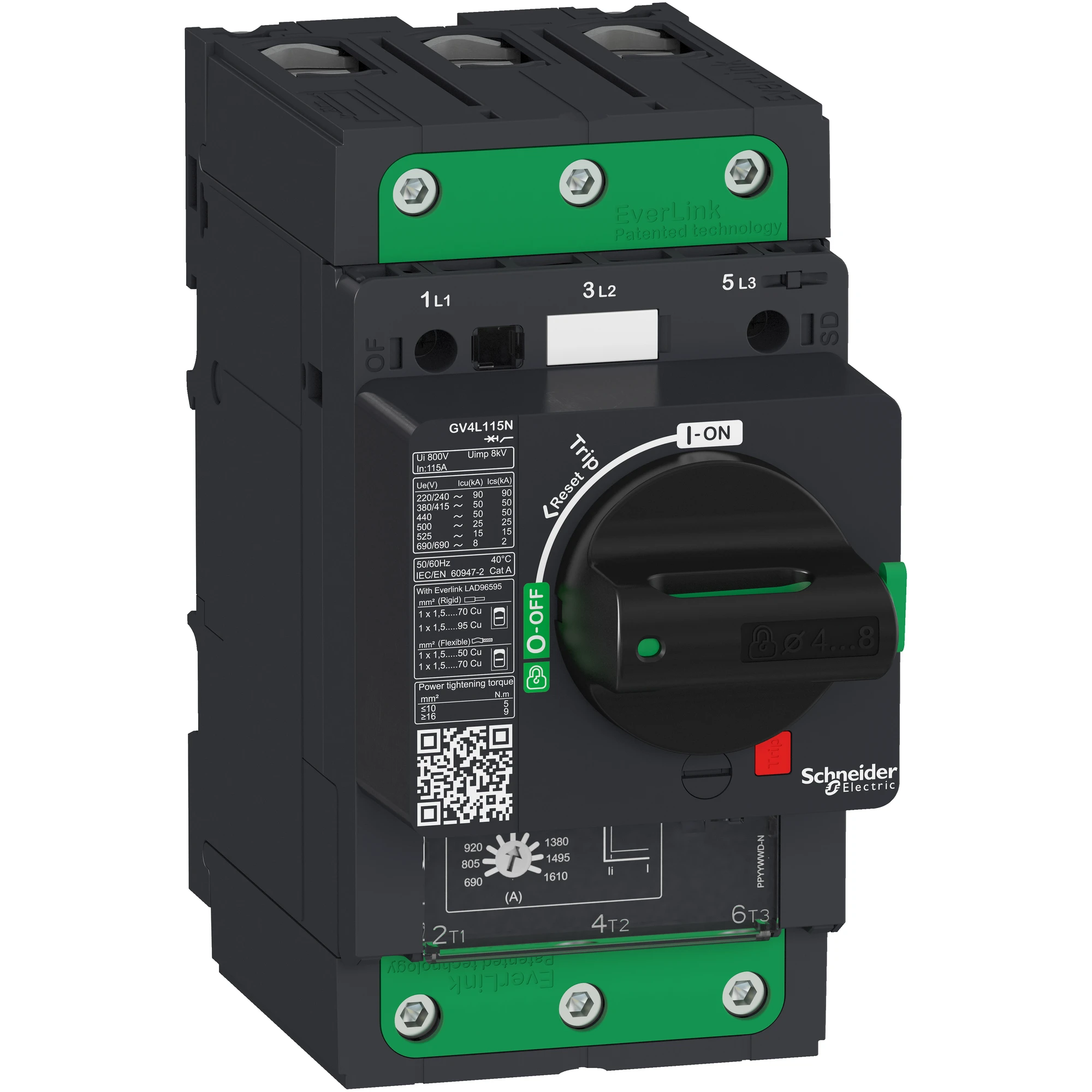 Schneider Electric GV4L12N Motor Protection Circuit Breaker Mag. - TeSys GV4 - 12.5A 3P 50kA - EvLink - Rotary Drive (img_001) Schneider Electric GV4L12N Motor Protection Circuit Breaker Mag. - TeSys GV4 - 12.5A 3P 50kA - EvLink - Rotary Drive (img_001)