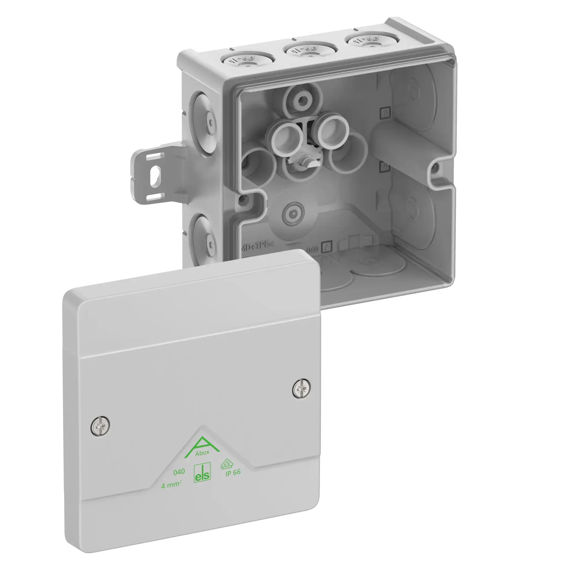 Spelsberg 80440101 Junction box, Type of protection IP66, max. 4², Impact strength IK07, Protection class II, Ui 1000V AC, Ui 1000V DC, DLG, VDE, Halogen free (img_001) Spelsberg 80440101 Junction box, Type of protection IP66, max. 4², Impact strength IK07, Protection class II, Ui 1000V AC, Ui 1000V DC, DLG, VDE, Halogen free (img_001)