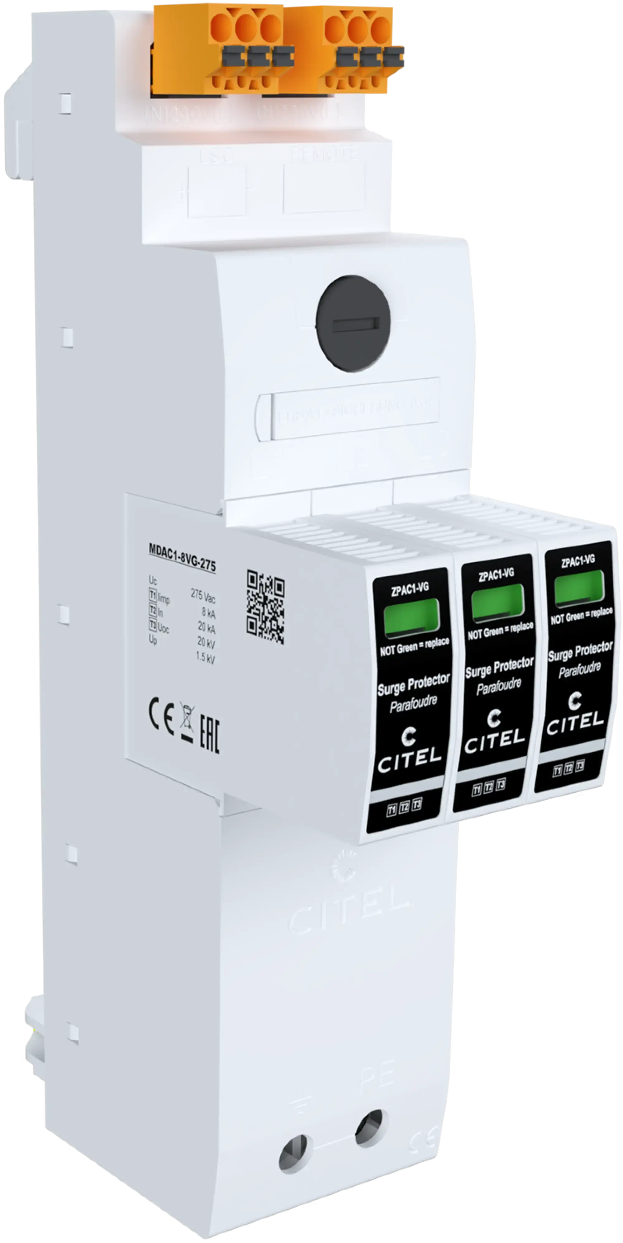 Citel 64079 Kombi-Ableiter 4-polig Typ 1+2+3 für TT/TNS Netze auf 40mm Sammelschiene, Spannungsabgriff (img_001) Citel 64079 Kombi-Ableiter 4-polig Typ 1+2+3 für TT/TNS Netze auf 40mm Sammelschiene, Spannungsabgriff (img_001)