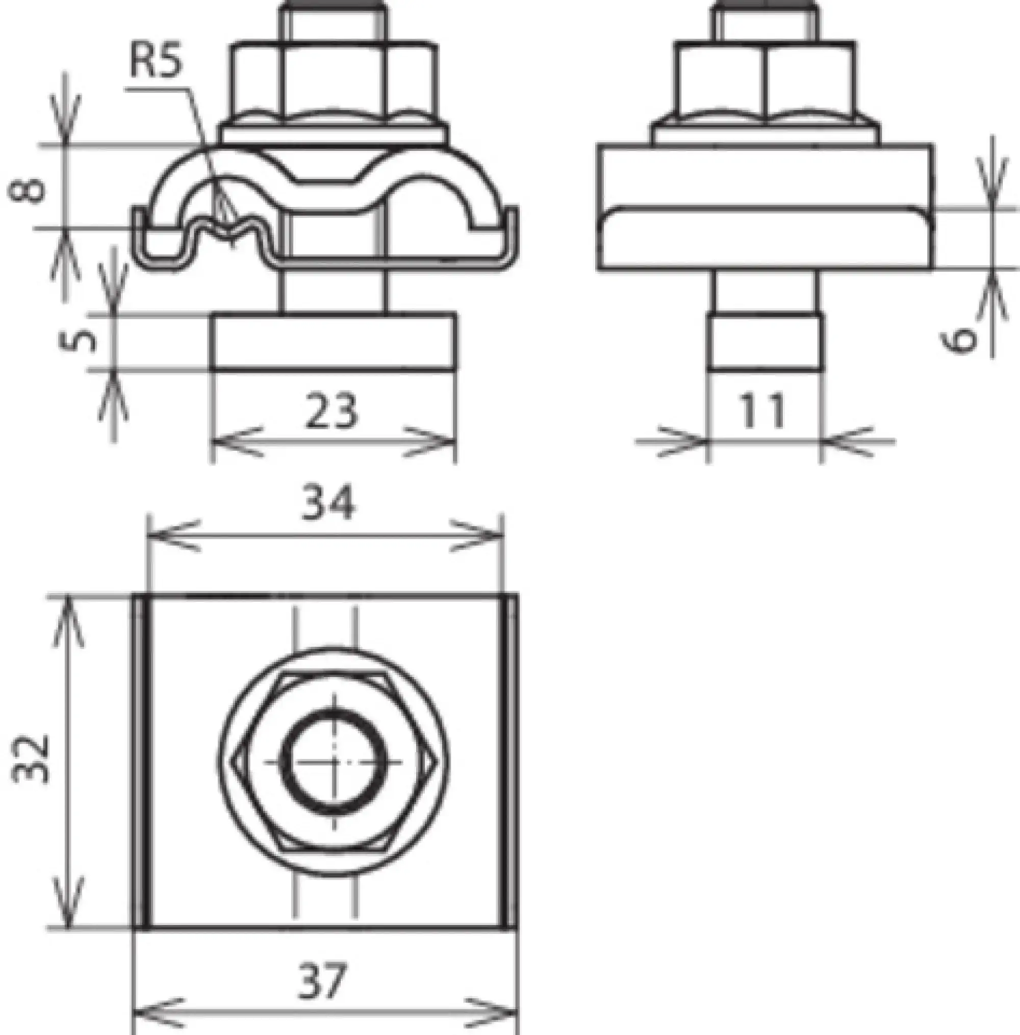 Dehn 540260 UNI earthing clamp StSt f. Rd 8-10mm a. cond. 4-50mm² w. M10 screw and nut (img_002)