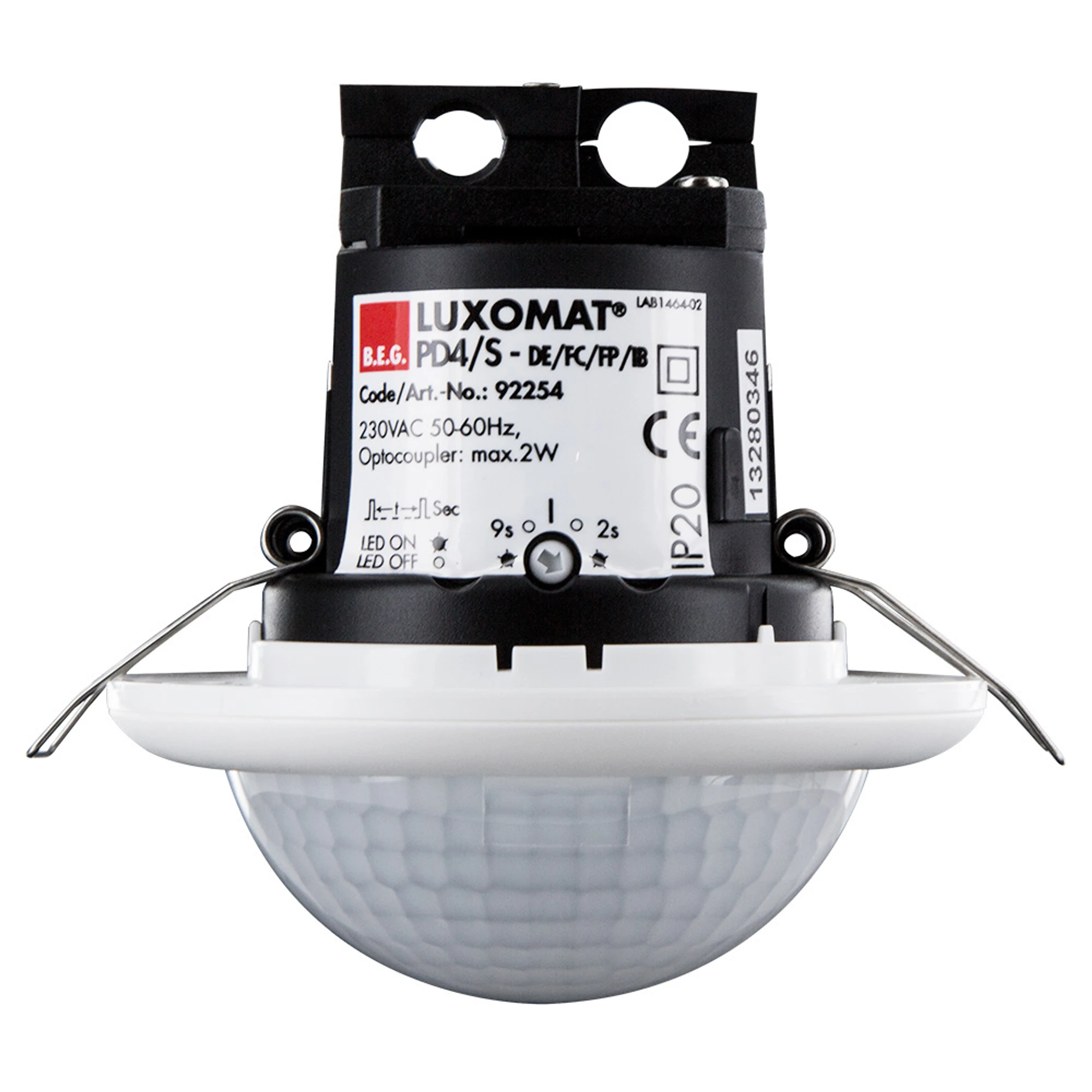 GEWISS GWS9026 PRESENCE SENSOR SLAVE IP20 - RECESSED - COMPATIBLE WITH MASTER ON/OFF AND DALI TYPE OPTIC B - MAXIMUM INSTALLATION HEIGHT 10M. (img_001)