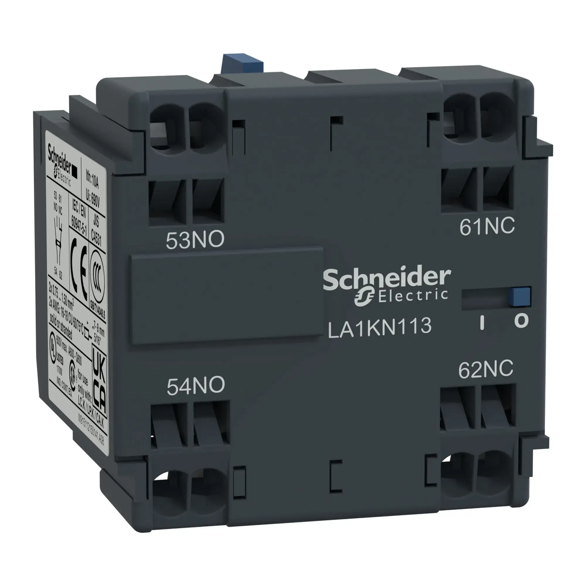 Schneider Electric LA1KN023 Auxiliary contact block, 2NC, spring-loaded terminals (img_002)