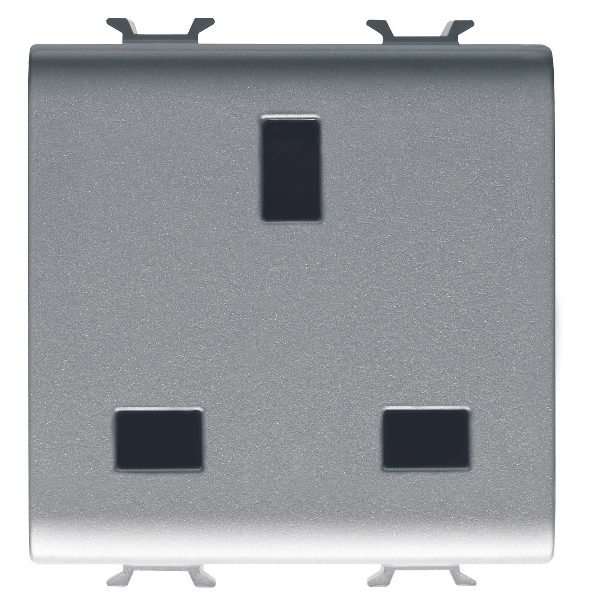 GEWISS GW14296 BRITISH STANDARD SOCKET-OUTLET 250V ac - 2P+E 13A - 2 GANG - TITANIUM - CHORUSMART (img_001) GEWISS GW14296 BRITISH STANDARD SOCKET-OUTLET 250V ac - 2P+E 13A - 2 GANG - TITANIUM - CHORUSMART (img_001)