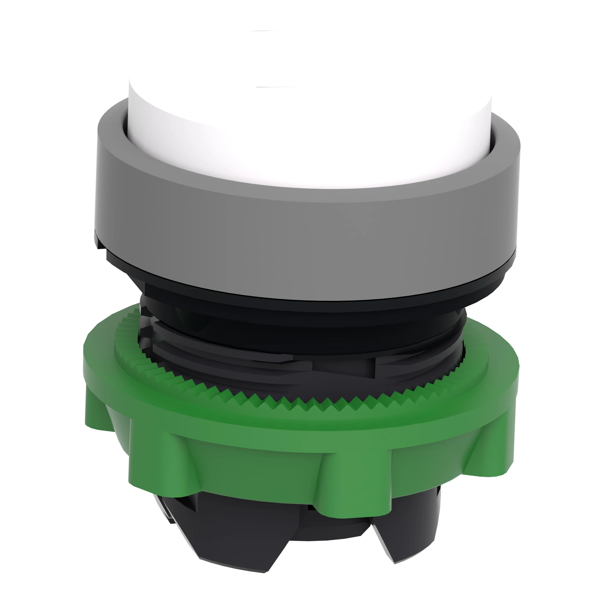 Schneider Electric ZB5AL1C0 Pushbutton, front element, Harmony XB5, plastic, 22mm, light grey, white, protruding, unlabelled, momentary (img_005)