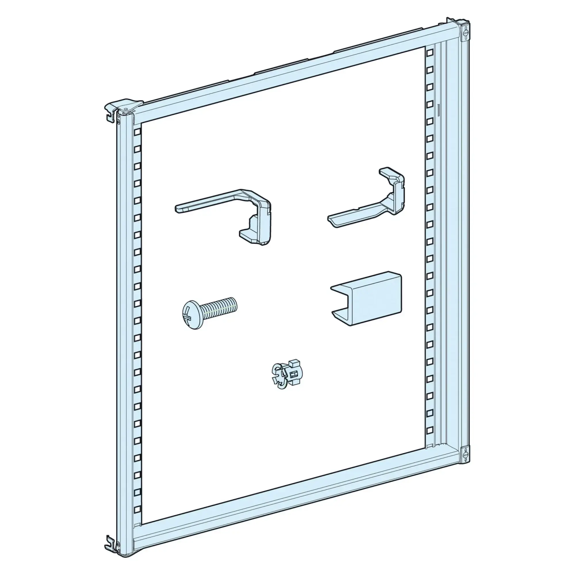 Schneider Electric LVS08562 PrismaSeT-P, Front panel carrier, swiveling, Width=650mm, Height=12 Modules (img_002)