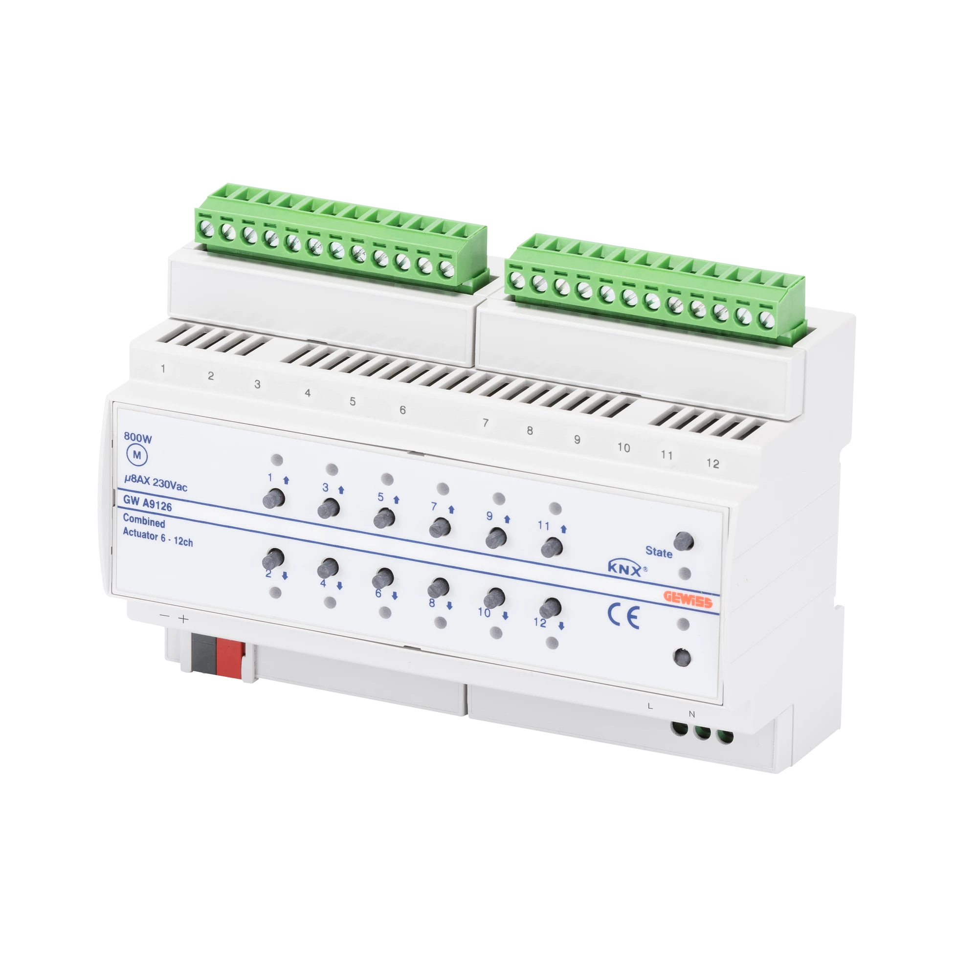 GEWISS GWA9126 KNX Kombiaktor mit 12/6 Kanaelen und potenzialfreien Kontakten Reiheneinbau 8TE (img_001) GEWISS GWA9126 KNX Kombiaktor mit 12/6 Kanaelen und potenzialfreien Kontakten Reiheneinbau 8TE (img_001)
