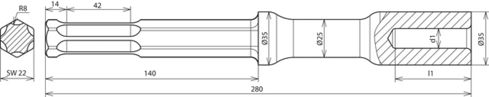 Dehn 620031 Hammer insert for earth rods D 20mm L 280mm for Hilti TE-S (img_004)