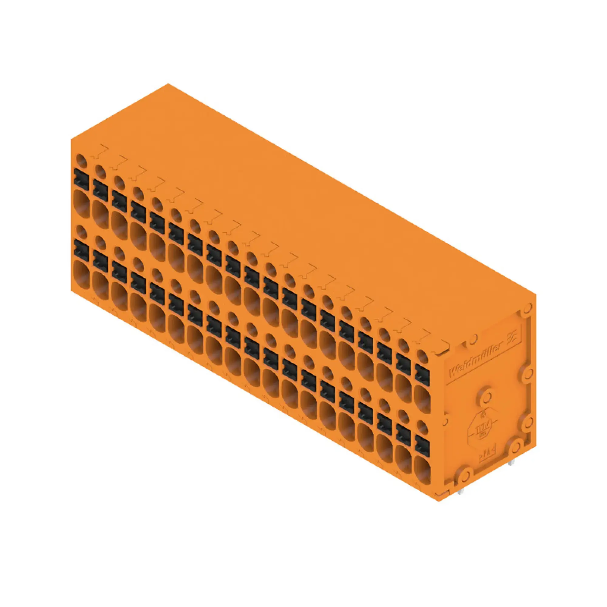 Weidmüller 2001110000 PCB terminal, 200 V, 17.5 A, Pitch in mm: 3.50, 1.5 mm², Number of poles: 38, PUSH IN with actuator, THT solder connection, 90°, Box (img_001)