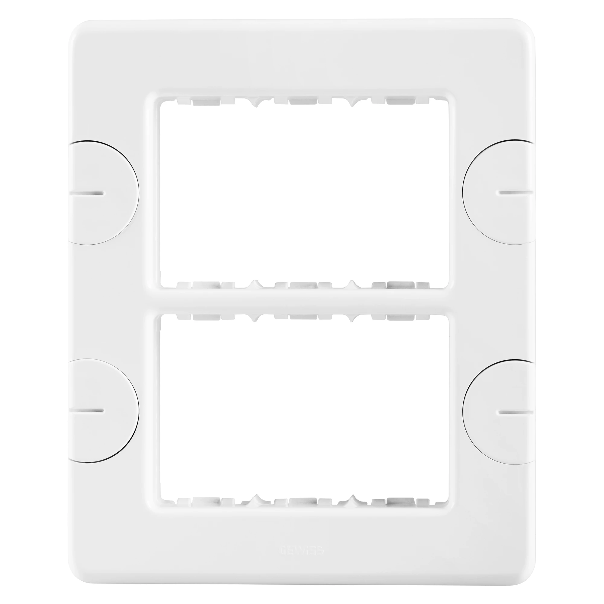 GEWISS GW24005 COMPACT PLATE - SELF-SUPPORTING - 6 GANG (3+3 OVERLAPPING) - CLOUD WHITE - SYSTEM (img_001)