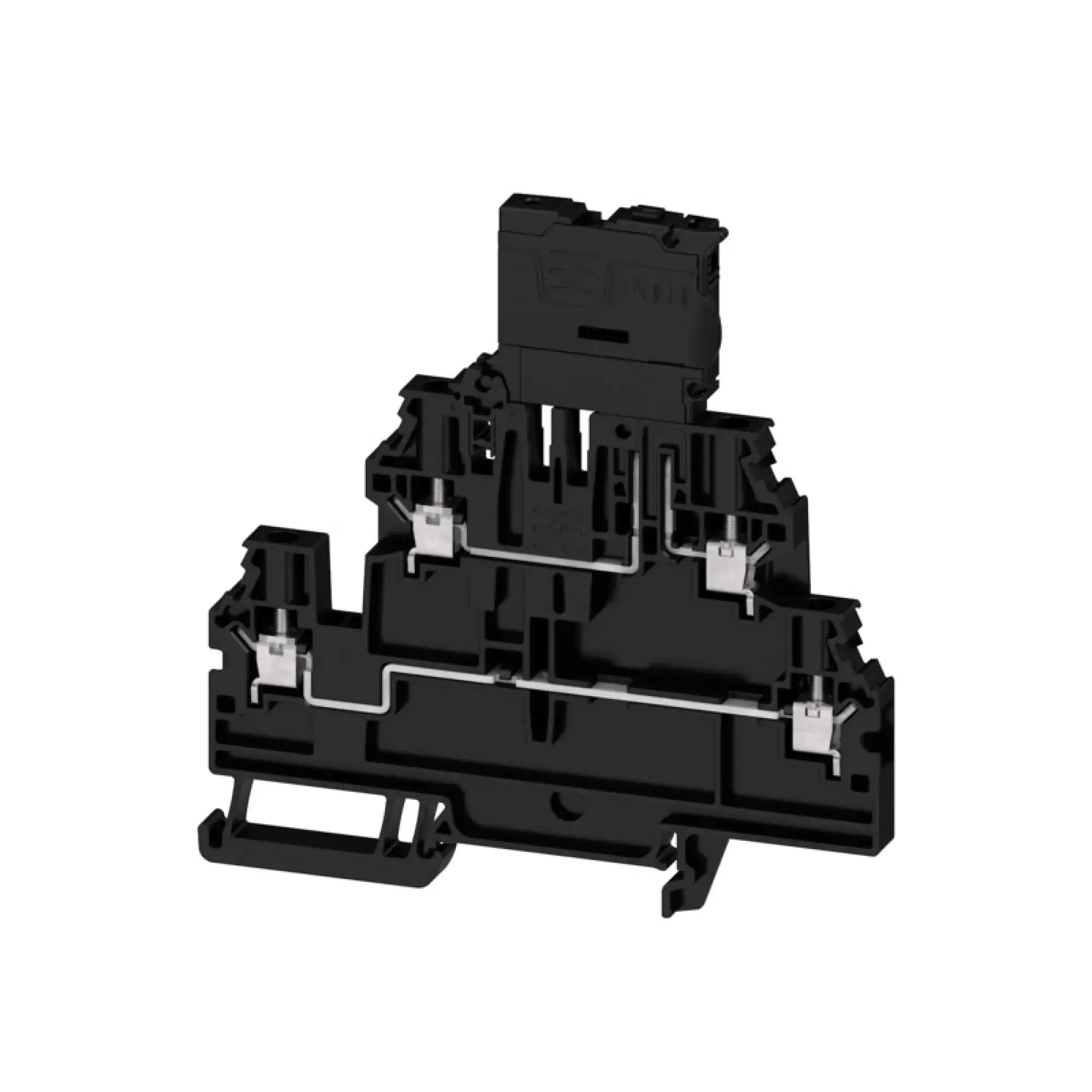 Weidmüller 2893990000 Fuse terminal, Screw connection, black, 4 mm², 6.3 A, 250 V, Number of connections: 4, Number of levels: 2, TS 35 (img_001)