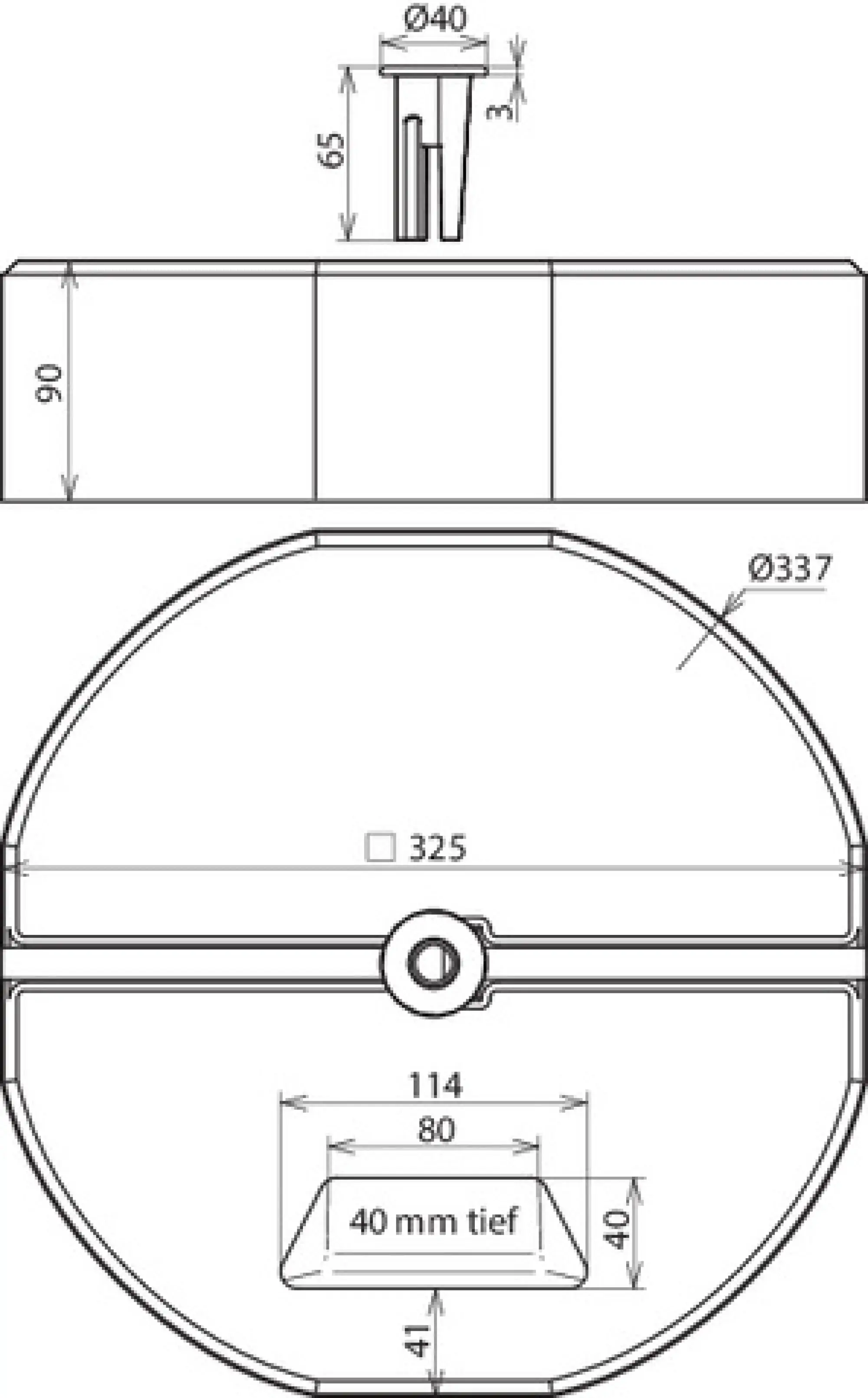 Dehn 102002 Concrete base C45/55 17kg w. grip recess a. threaded adapter M16 D 337mm H 90mm -KIT- (img_002)