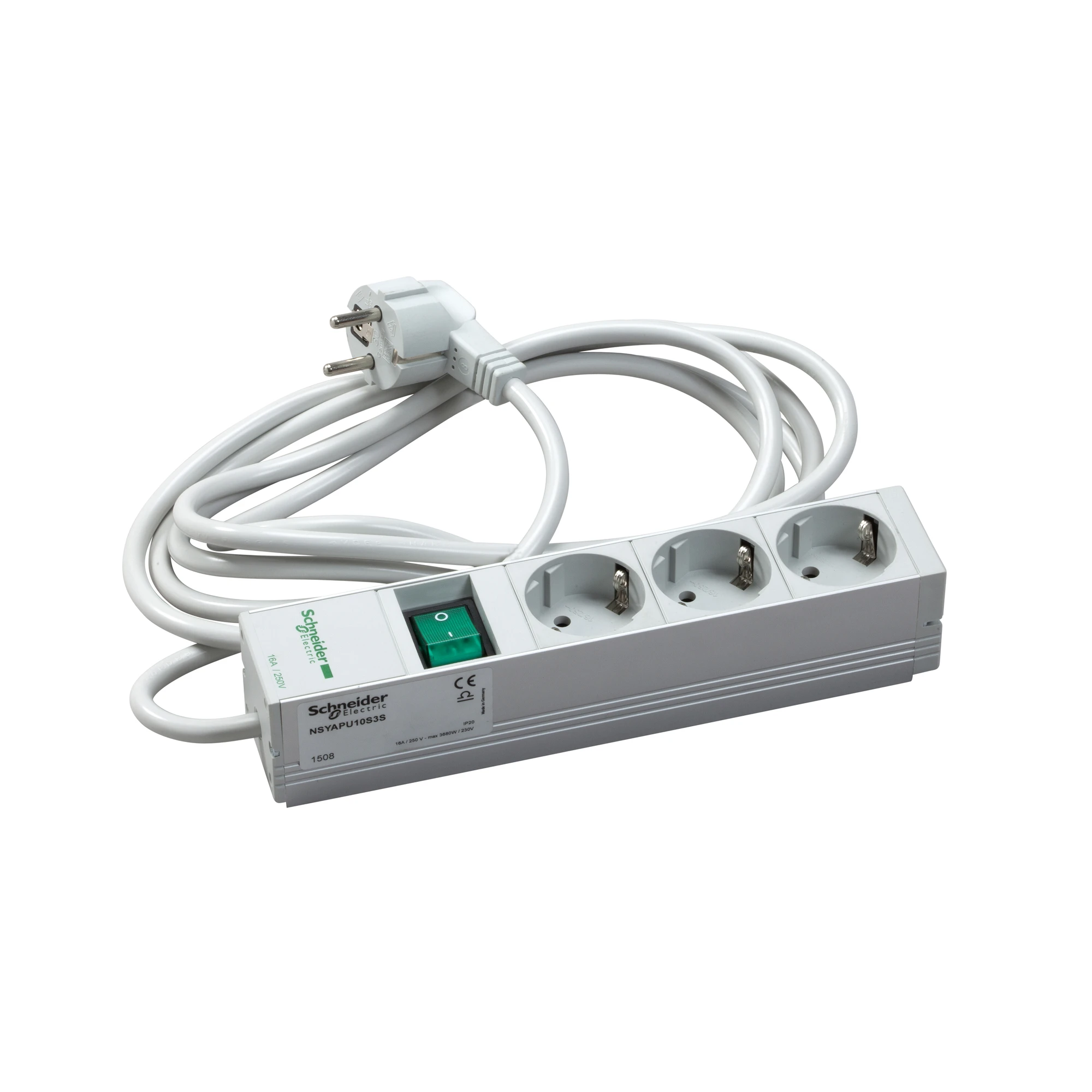 Schneider Electric NSYAPU10S3S Actassi, 1U power distribution unit, 3 sockets+switch 10P VDE (img_001)