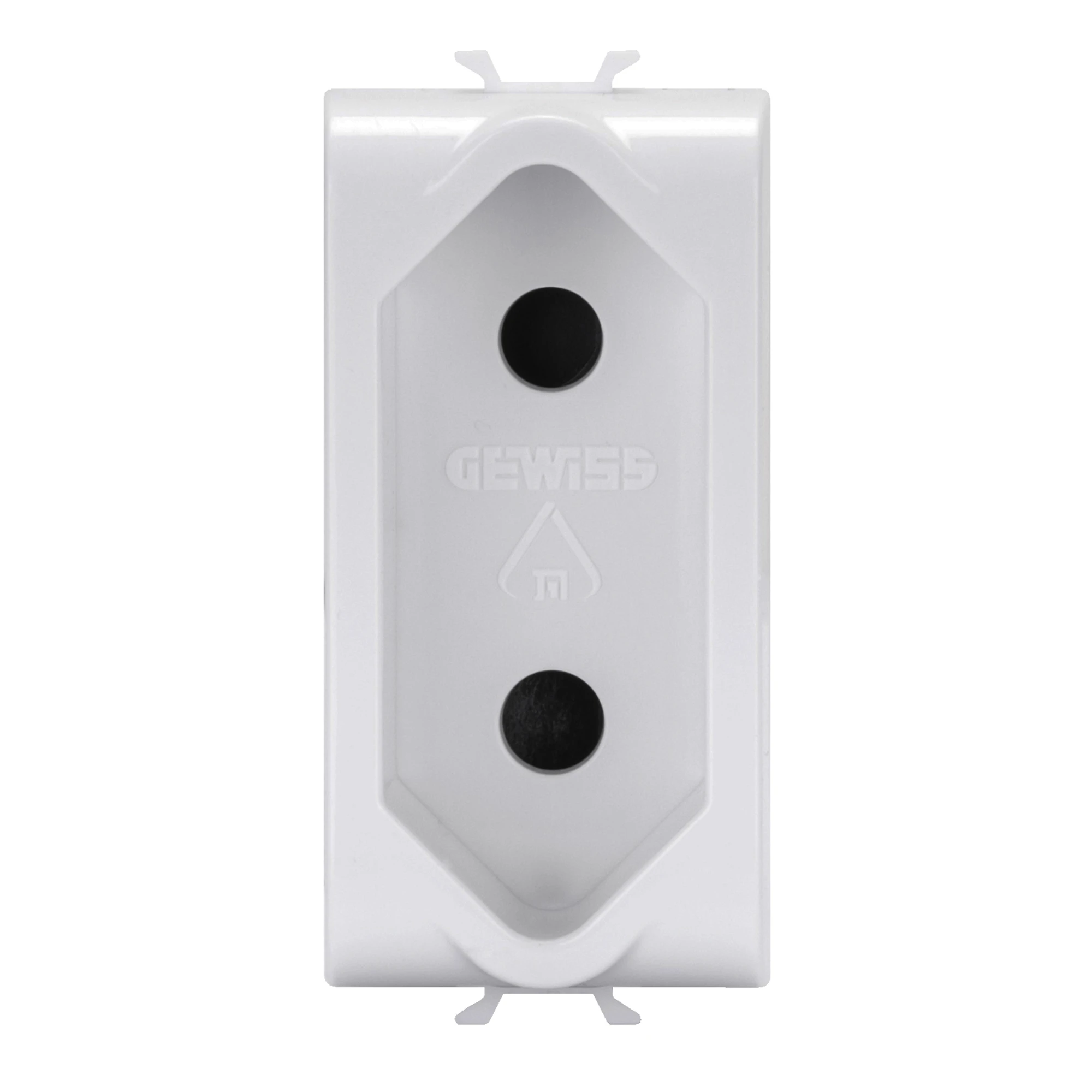 GEWISS GW10282 ISRAELI STANDARD SOCKET-OUTLET - 250 V AC - 2P 10 A - 1 MODULE - GLOSSY WHITE - CHORUSMART (img_001)