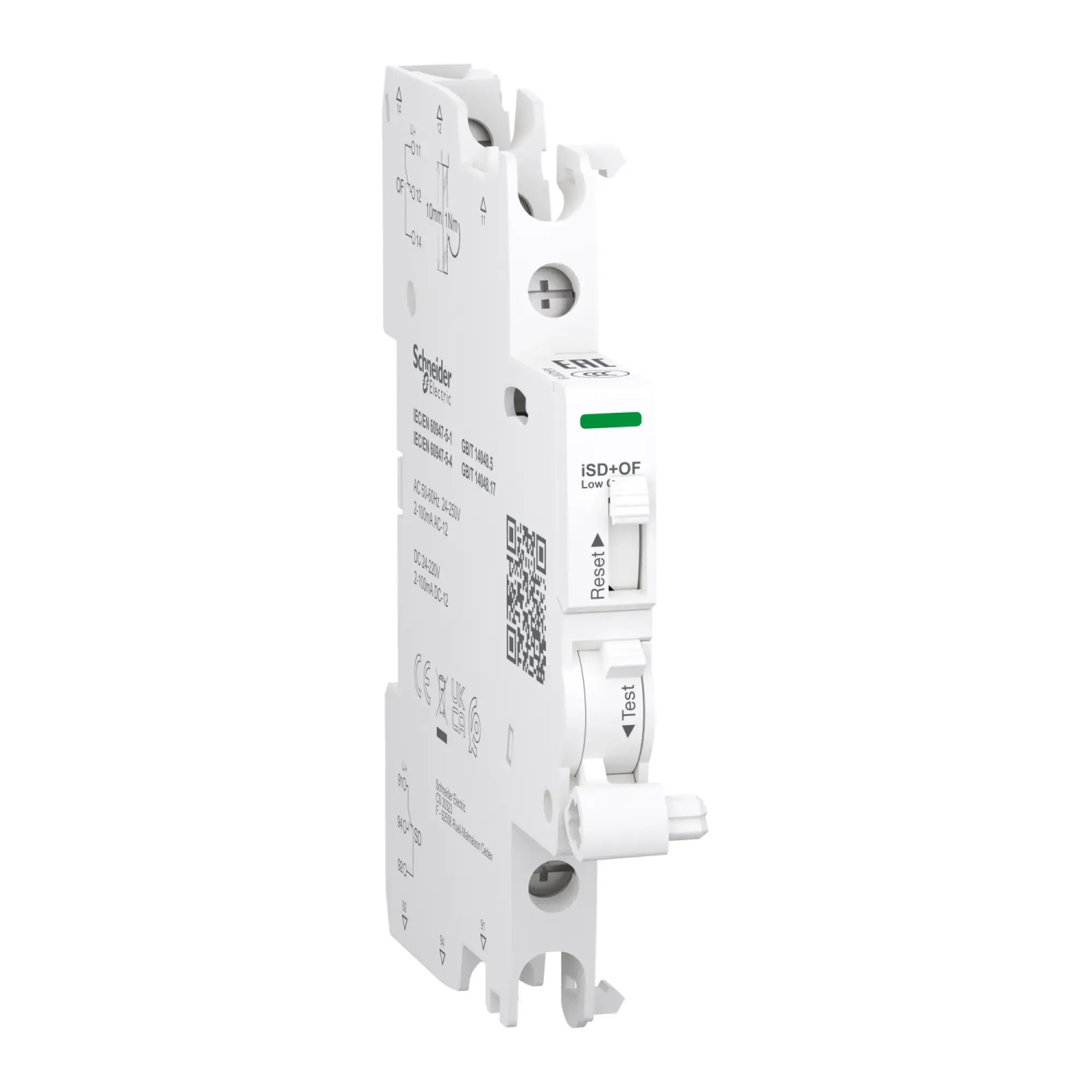 Schneider Electric A9A26919 Auxiliary contact, telecommunications switch, Acti9, iSD+OF, 2mA to 100mA, 24VAC to 250VAC, 24VDC to 220VDC, connection top and bottom (img_002) Schneider Electric A9A26919 Auxiliary contact, telecommunications switch, Acti9, iSD+OF, 2mA to 100mA, 24VAC to 250VAC, 24VDC to 220VDC, connection top and bottom (img_002)