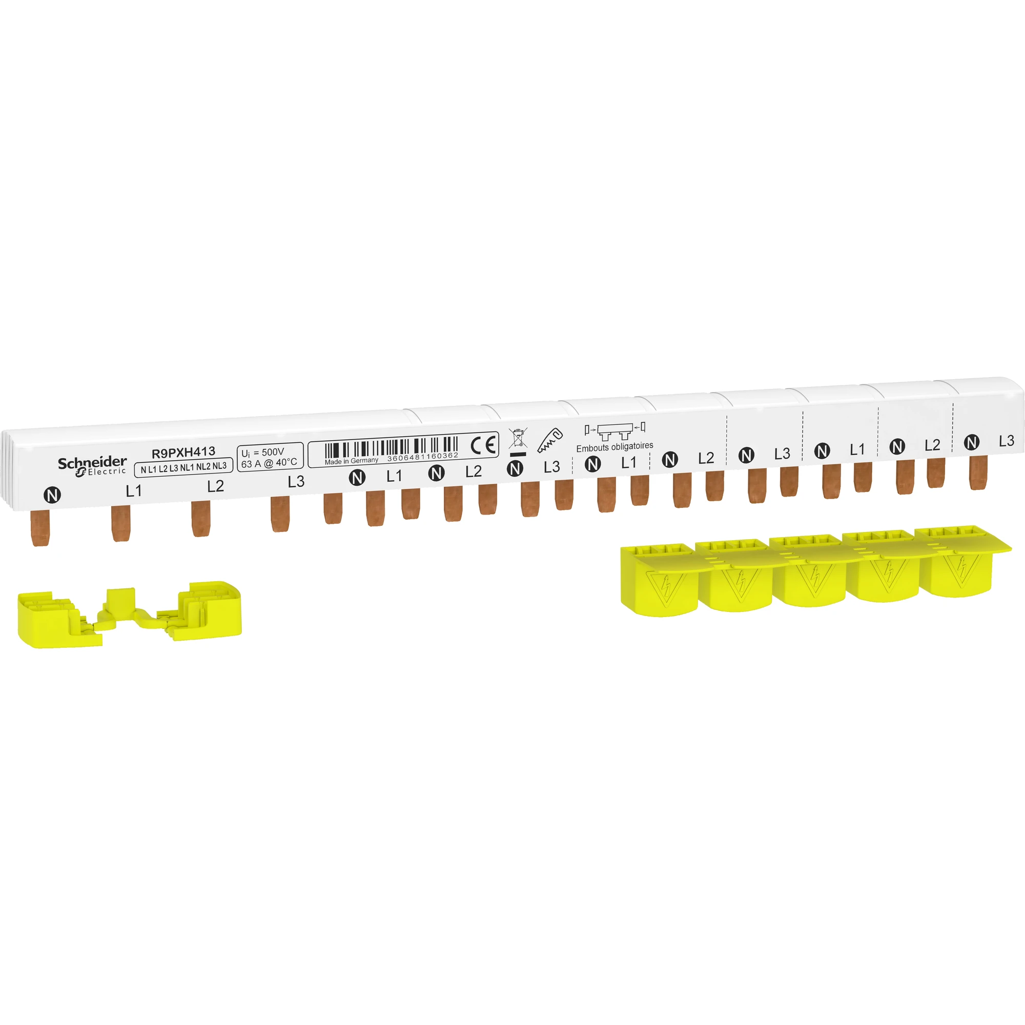 Schneider Electric R9PXH413 Busbar Pin, 4P RCCB, 18 mm gap, 4 x AFDD 9 mm gap, 63A, 3P+N (img_001) Schneider Electric R9PXH413 Busbar Pin, 4P RCCB, 18 mm gap, 4 x AFDD 9 mm gap, 63A, 3P+N (img_001)