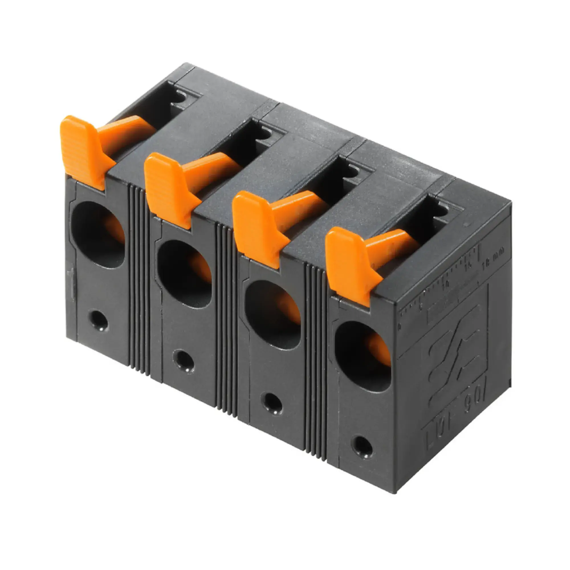 Weidmüller 2491910000 PCB terminal, 1000 V, 101 A, Pitch in mm: 15.00, 16 mm², Number of poles: 4, PUSH IN with actuator, THT solder connection, 90°, Box (img_001) Weidmüller 2491910000 PCB terminal, 1000 V, 101 A, Pitch in mm: 15.00, 16 mm², Number of poles: 4, PUSH IN with actuator, THT solder connection, 90°, Box (img_001)