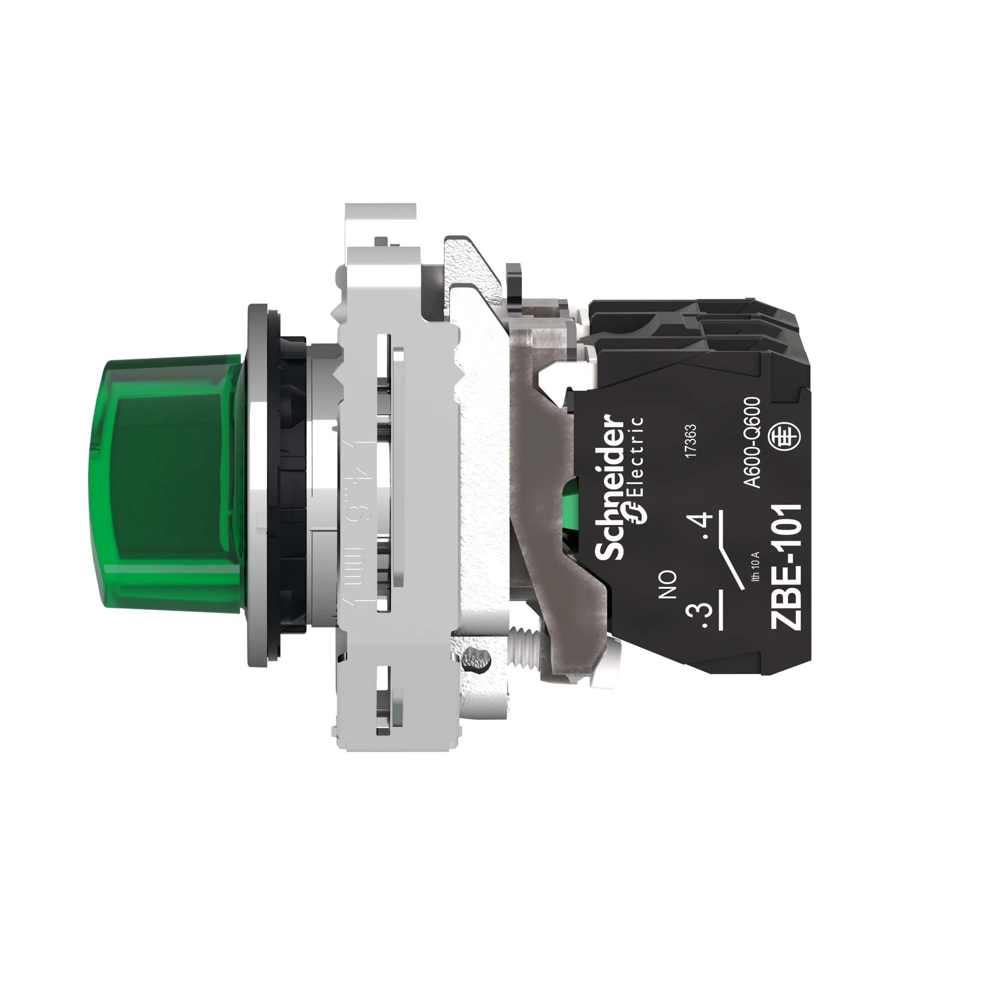 Schneider Electric XB4FK123M5 Illuminated selector switch, Harmony XB4F, metal, 30mm, green, universal LED, 2 positions, 1NO+1NC, 230-240V AC (img_007)
