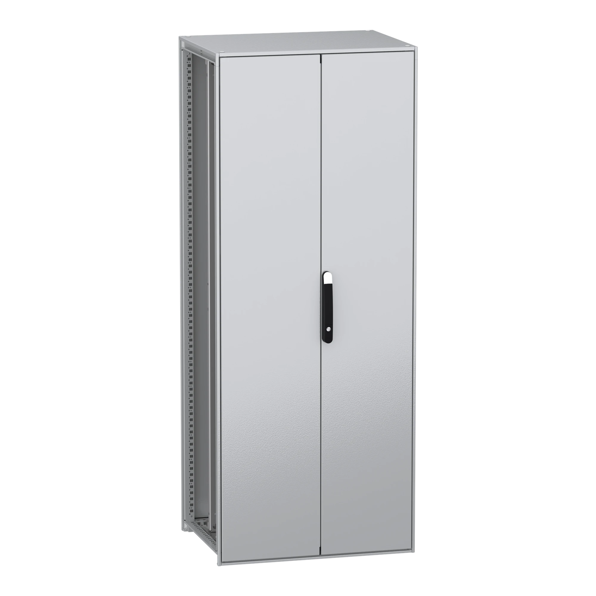 Schneider Electric NSYSFN208602DP Floor-standing enclosure, PanelSeT SFN, made of decarbonized steel, with mounting plate, assembled, 2000x800x600mm, 2 doors, IP55 (img_001)