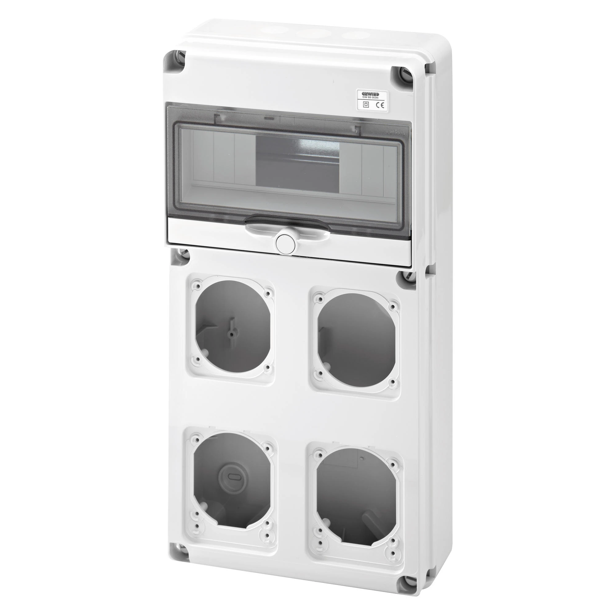 GEWISS GW68003N Q-DIN 10 MODULES - 2 FLANGE IEC 16A + 2 IEC 16/32 A - IP65 (img_001) GEWISS GW68003N Q-DIN 10 MODULES - 2 FLANGE IEC 16A + 2 IEC 16/32 A - IP65 (img_001)