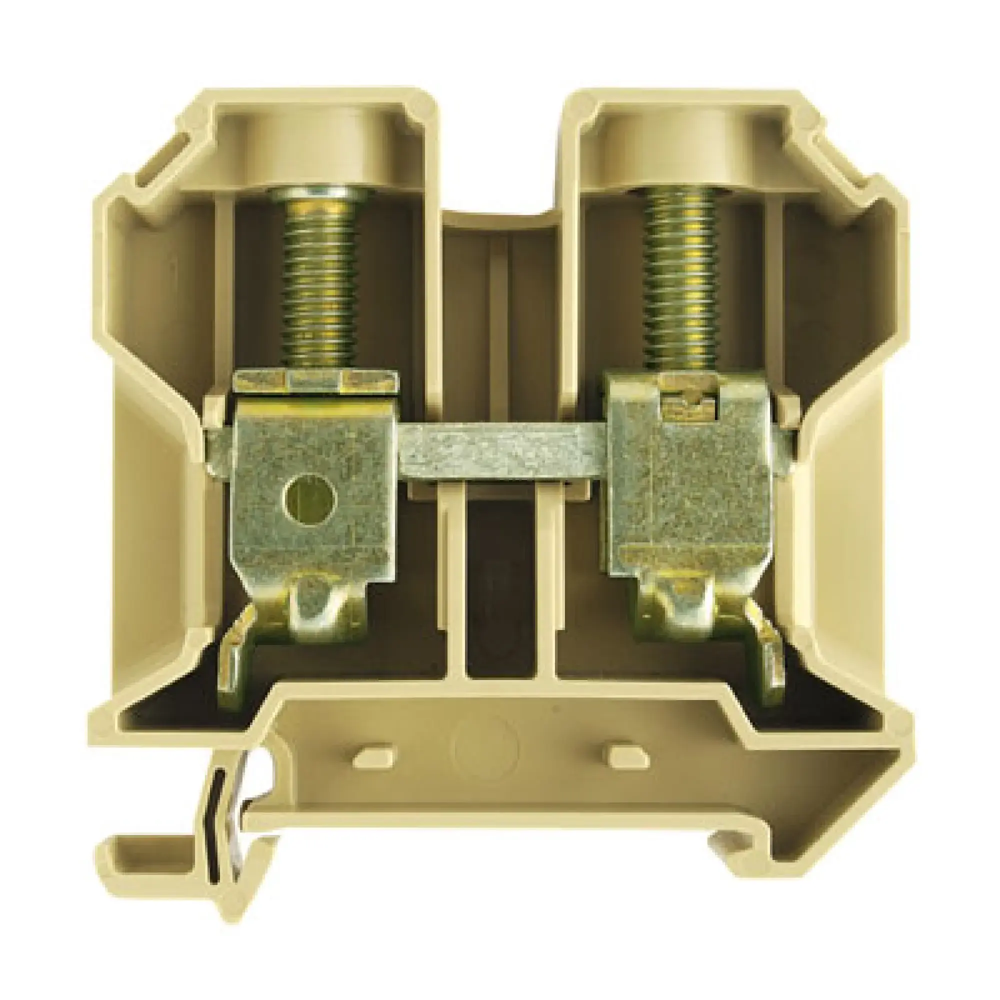 Weidmüller 0608260000 Feed-through terminal block, Screw connection, beige / yellow, 35 mm², 125 A, 800 V, Number of connections: 2 (img_001)