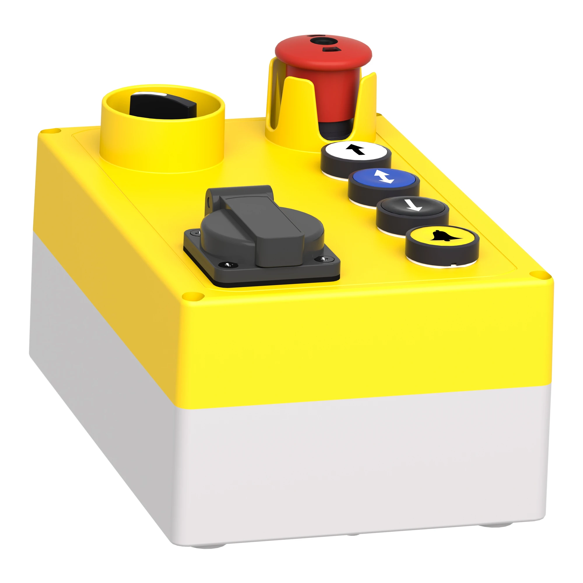 Schneider Electric XALFP6003E Surface mounting enclosure, Harmony XALF, plastic, 1 emergency stop switch, 1NO+1NC, 4 pushbuttons, 1 selector switch, 1 socket (img_006) Schneider Electric XALFP6003E Surface mounting enclosure, Harmony XALF, plastic, 1 emergency stop switch, 1NO+1NC, 4 pushbuttons, 1 selector switch, 1 socket (img_006)