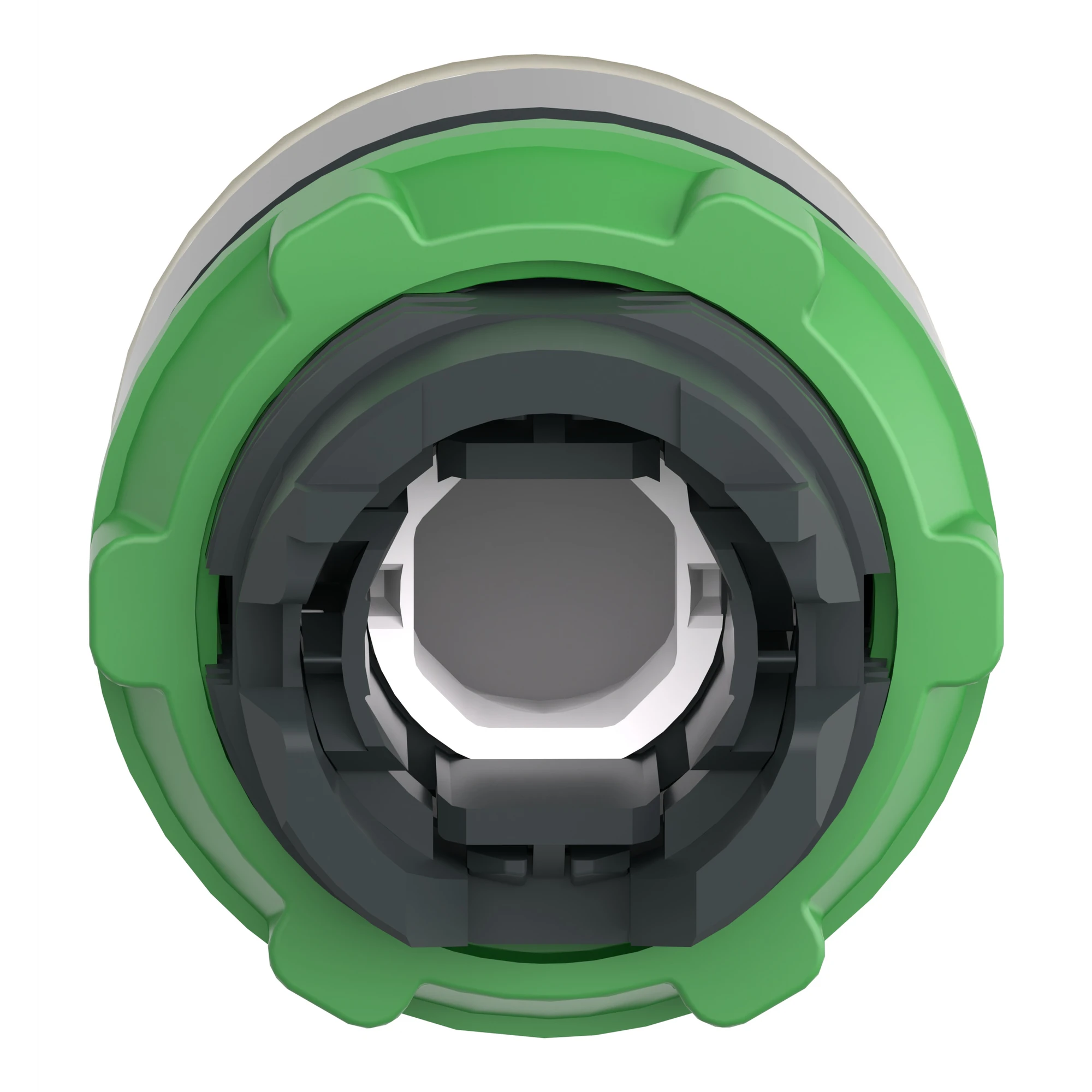 Schneider Electric ZB5AW383SC0 Illuminated push button, front element, Harmony XB5, plastic, 22mm, light gray, yellow, for universal LED, grooved dome (img_002)