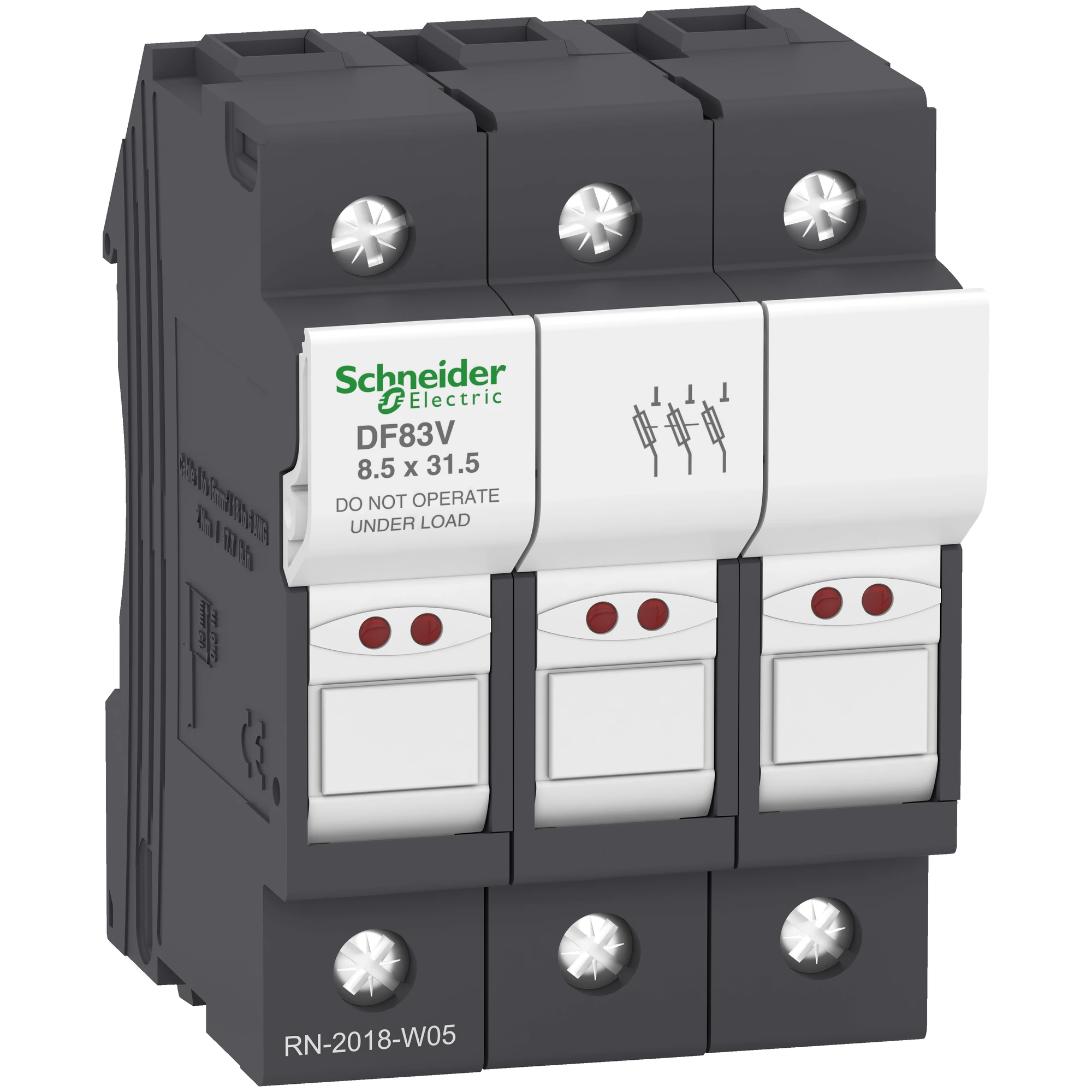 Schneider Electric DF83V Safety stop TeSys 3p 25A, fuse link size 8,5x31,5mm, with indicator for fuse failure (img_001) Schneider Electric DF83V Safety stop TeSys 3p 25A, fuse link size 8,5x31,5mm, with indicator for fuse failure (img_001)