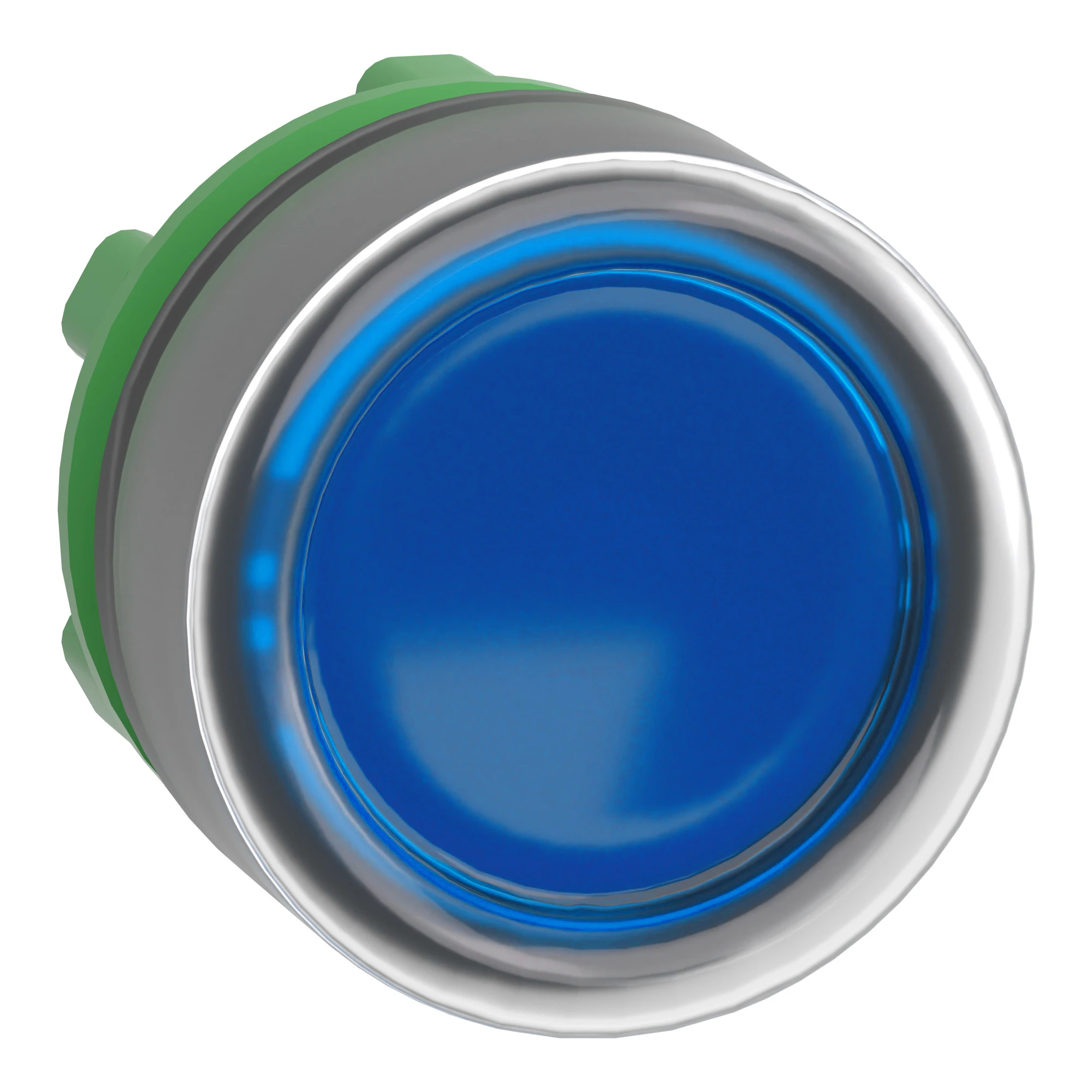 Schneider Electric ZB5AW563 Illuminated Pushbutton, Front Element, Harmony XB5, Plastic, 22mm, Blue, for Universal LED, with Protective Cap (img_001)