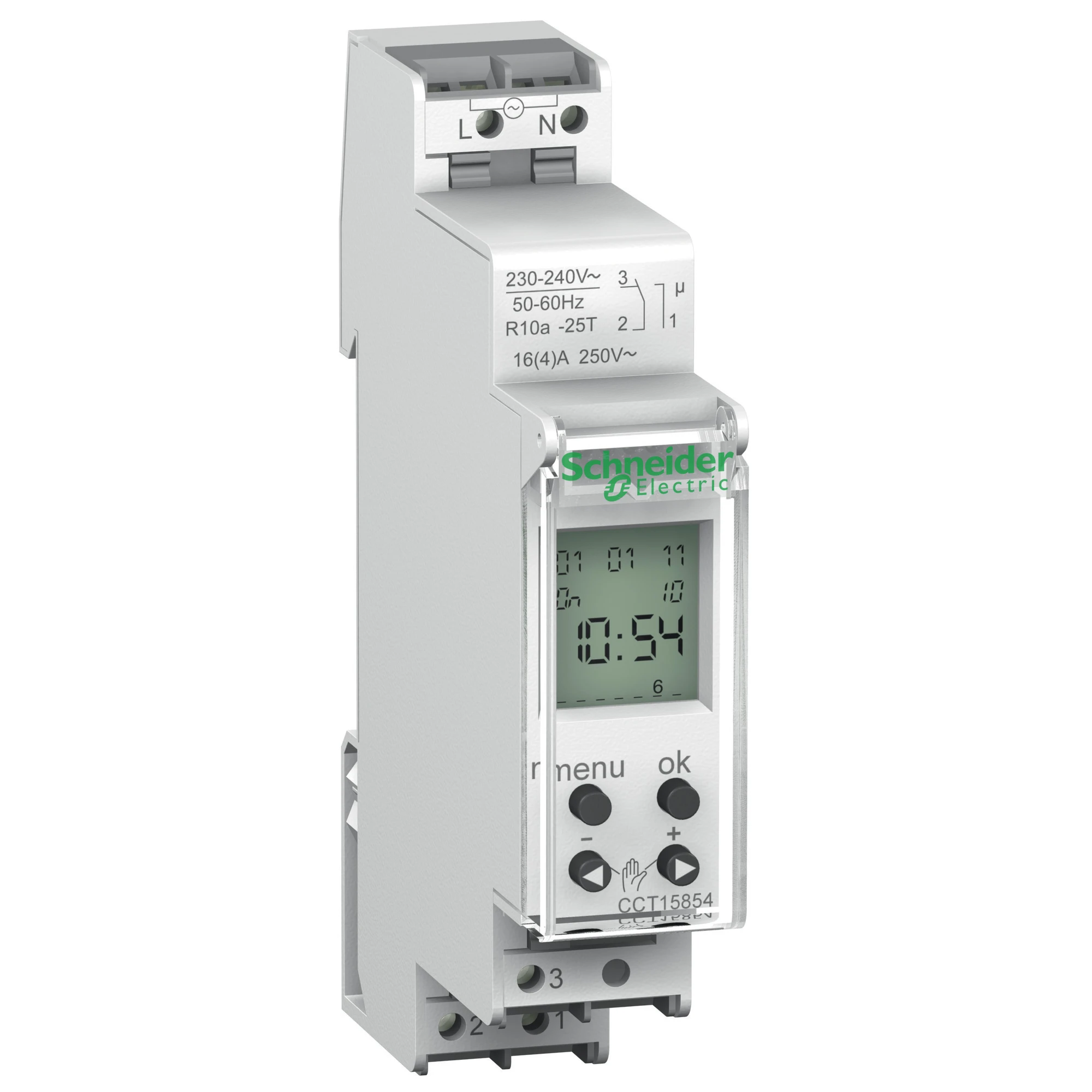 Schneider Electric CCT15854 Acti9 IHP 1C Digital Time Switch, 1 TE, 24 hrs and/or 7 days programming (img_001)