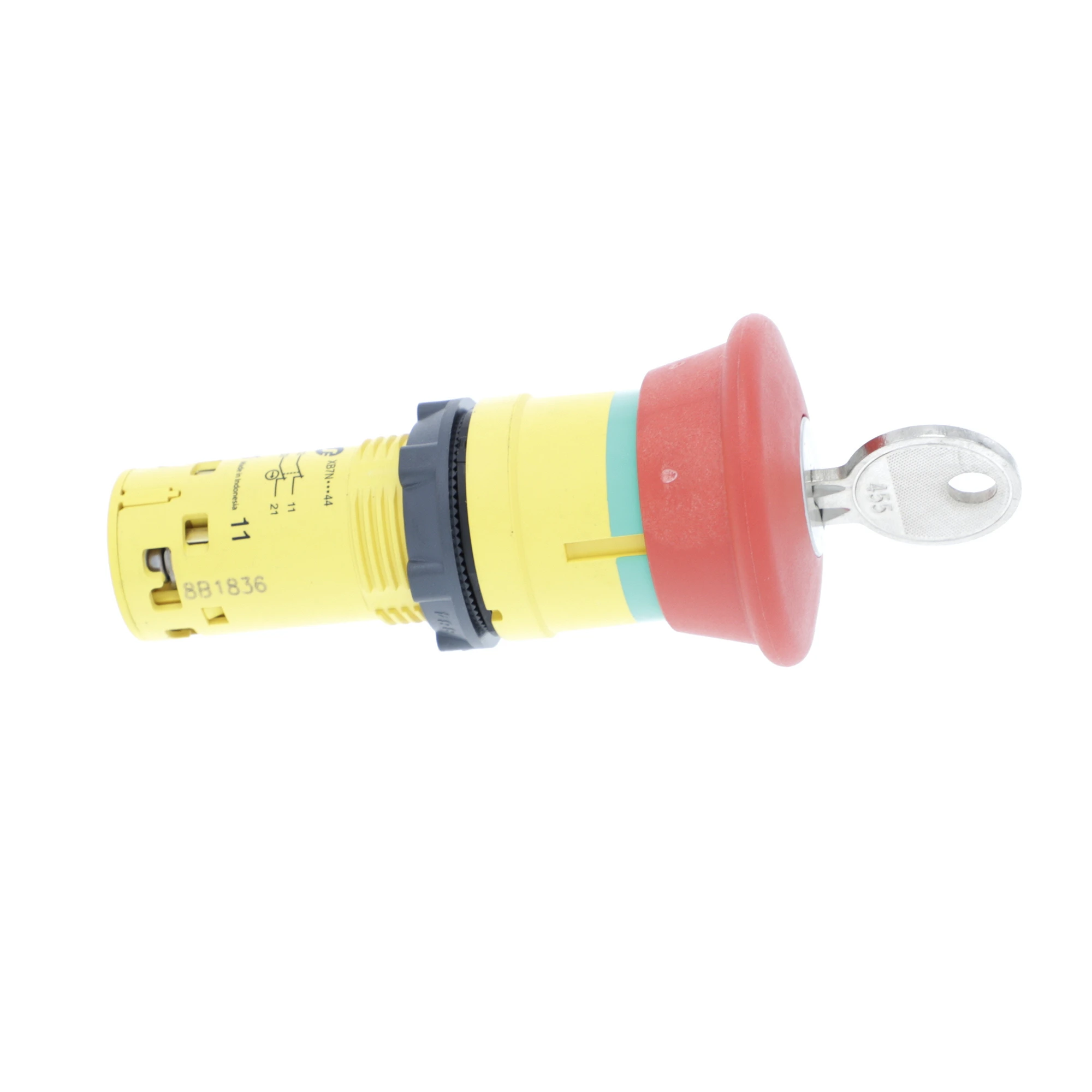 Schneider Electric XB7NS9444 Emergency-Stop Push Button, Harmony XB7, Monoblock, Plastic, Ø22mm, Red, Key Release, 2NC, Screw Terminal (img_002)