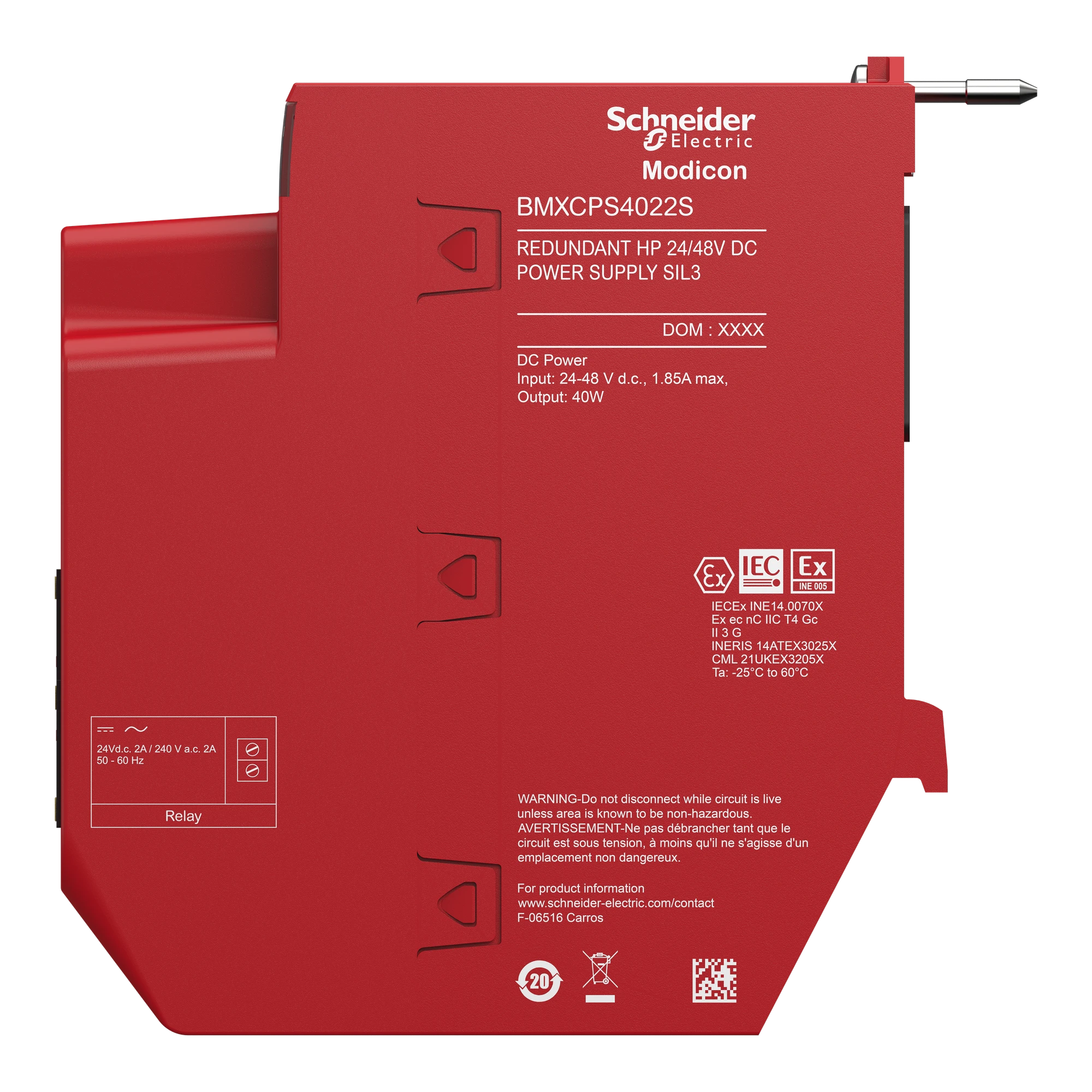 Schneider Electric BMXCPS4022S X80-Safety-Power Supply, 24-48V DC, for Redundant Architecture (img_007) Schneider Electric BMXCPS4022S X80-Safety-Power Supply, 24-48V DC, for Redundant Architecture (img_007)